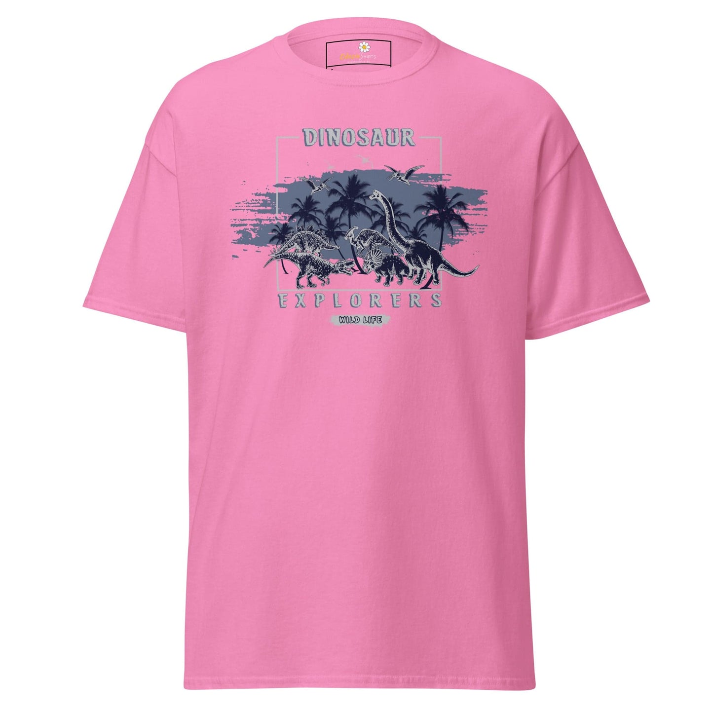 Unisex classic t-shirt - WILD LIFE DINOSAURUS - REGULAR - Azalea / S