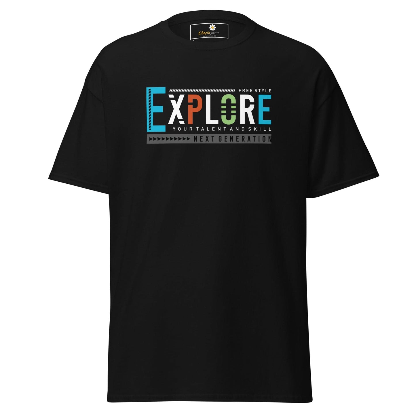 Unisex classic t-shirt - ADVENTURE EXPLORE FREESTYLE - REGULAR - Black / S
