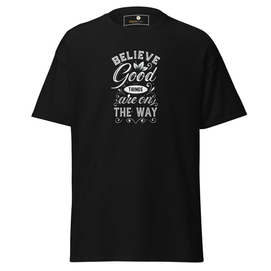 Unisex classic t-shirt - POSITIVE BELIEVE GOOD THINGS - REGULAR - Black / S