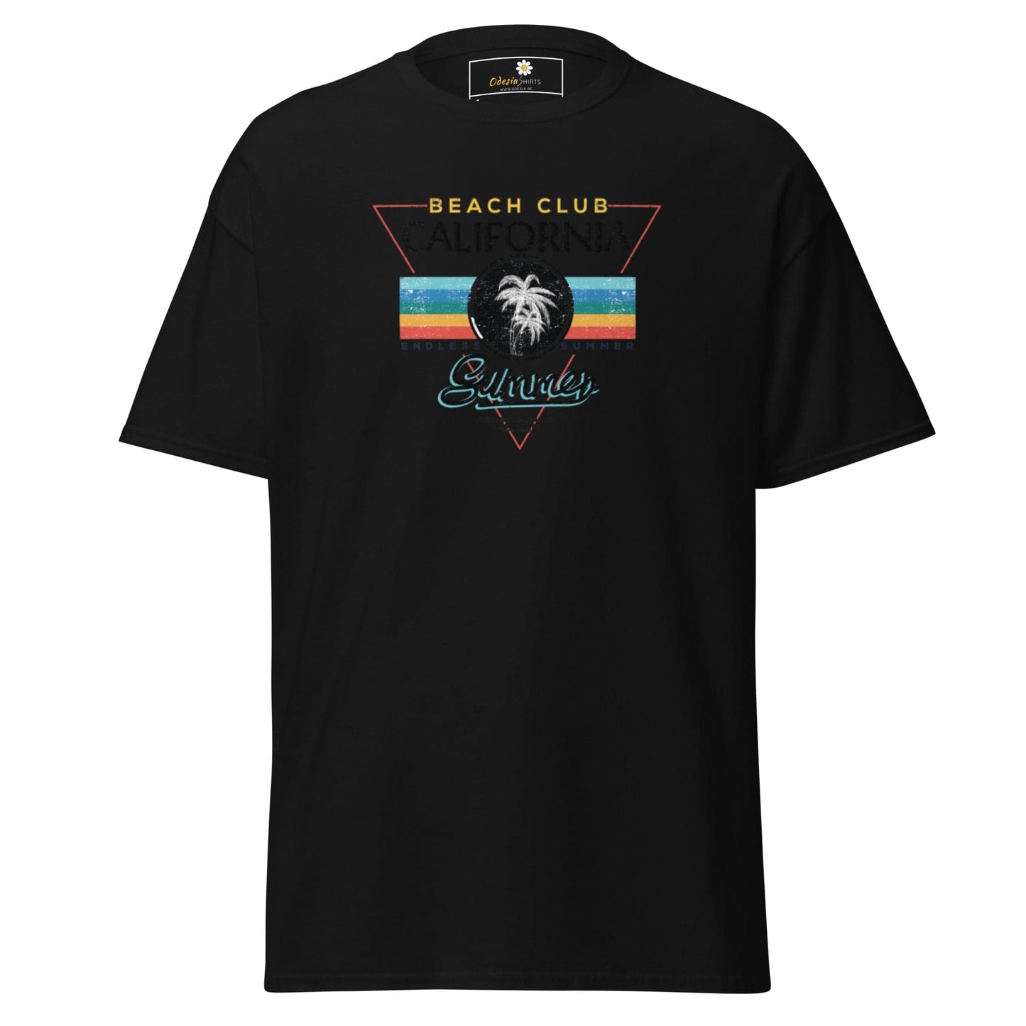 Black T-shirt with Beach Club graphic for Men and Women in sizes S to XL