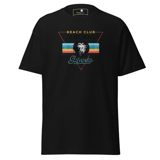 Black T-shirt with Beach Club graphic for Men and Women in sizes S to XL