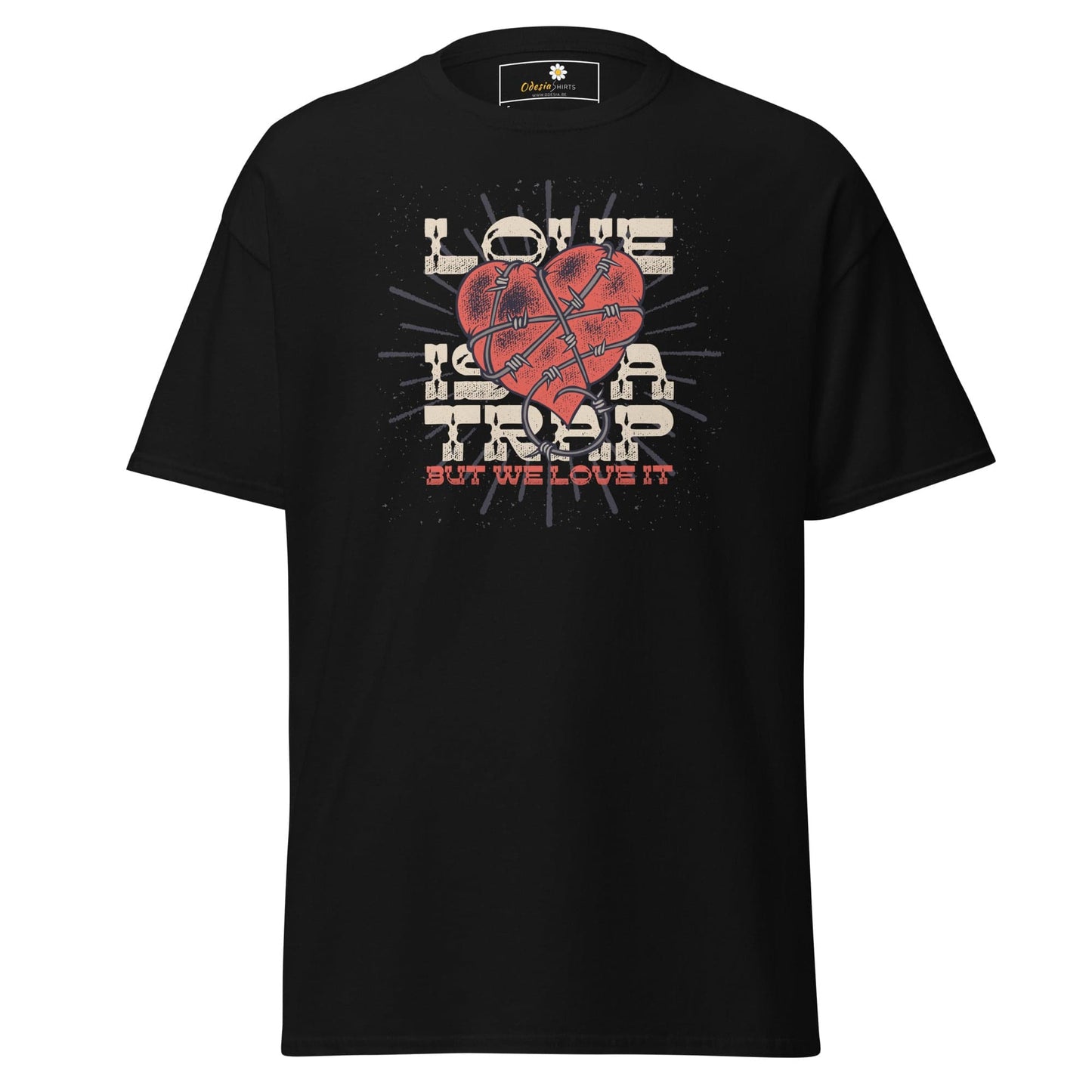 Unisex classic t-shirt - VINTAGE LOVE IS A TRAP - REGULAR - Black / S