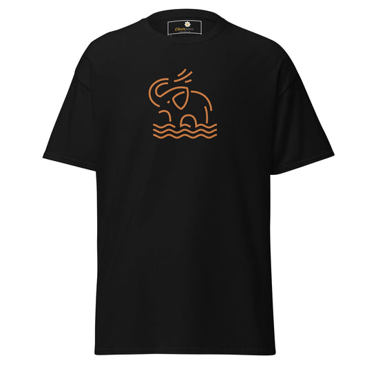 Unisex classic t-shirt - WILD LIFE ELEPHANT ORANGE - REGULAR - Black / S