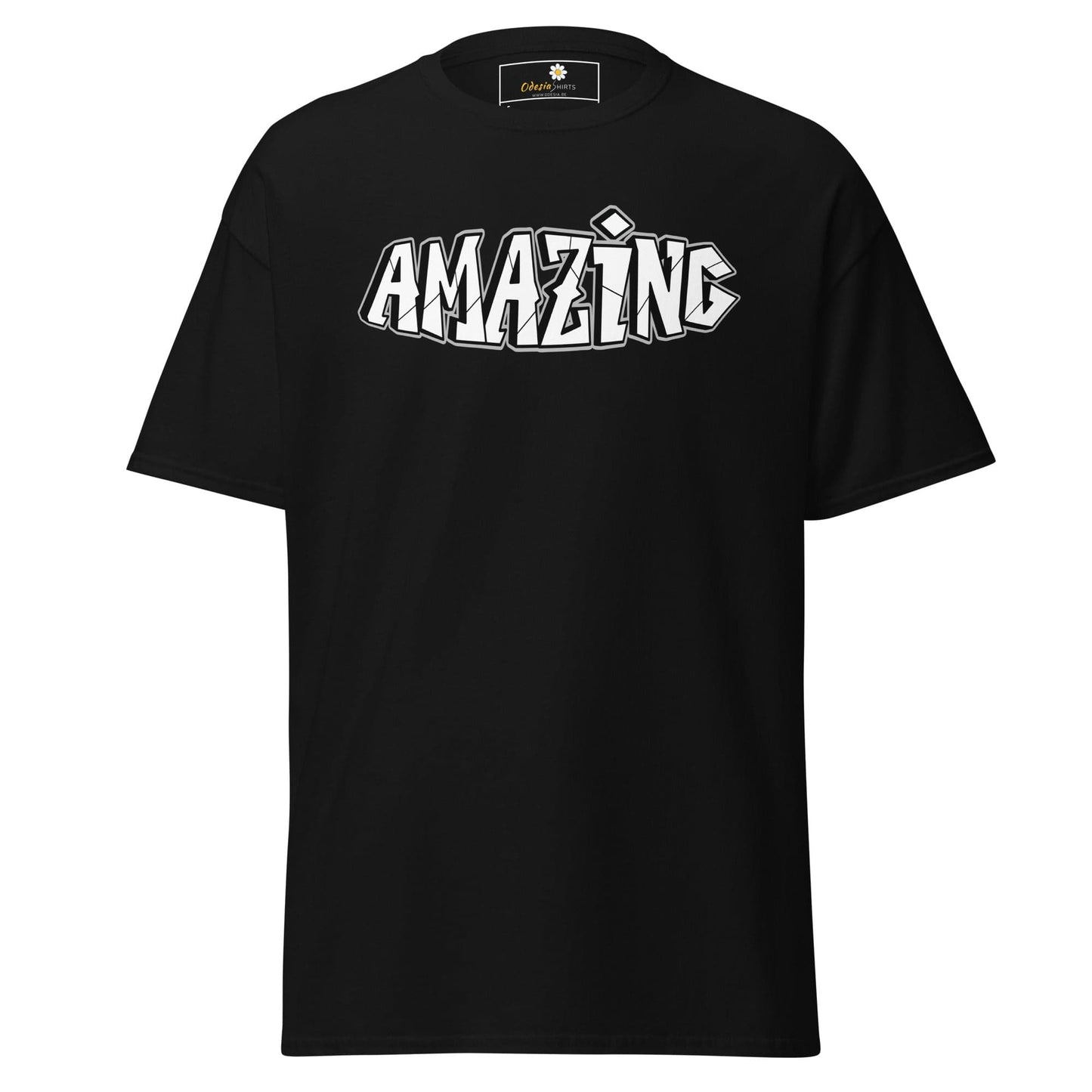 Unisex classic t-shirt - TEXT AMAZING - REGULAR - Black / S