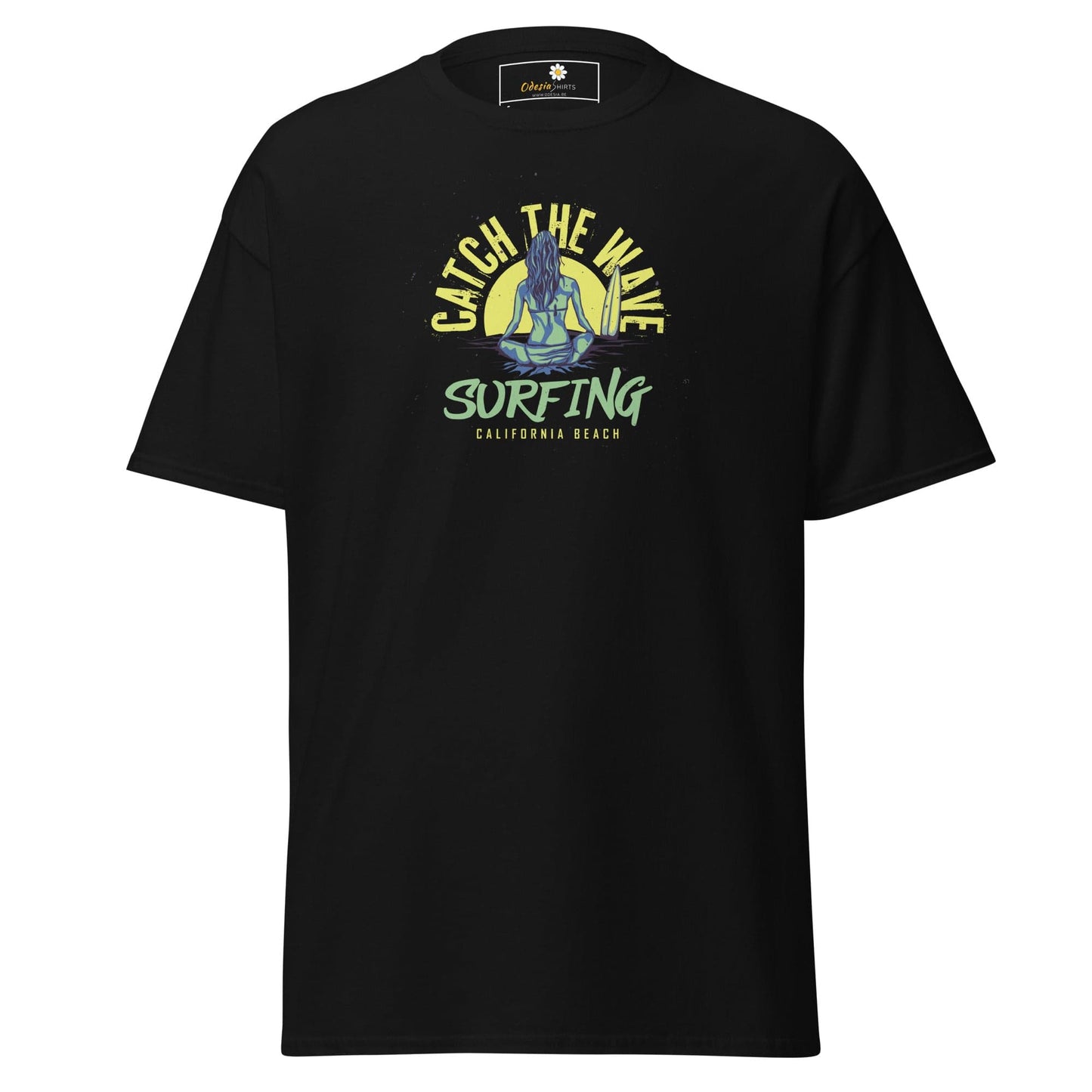 Unisex classic t-shirt - SUMMER SURFING LADY - REGULAR - Black / S