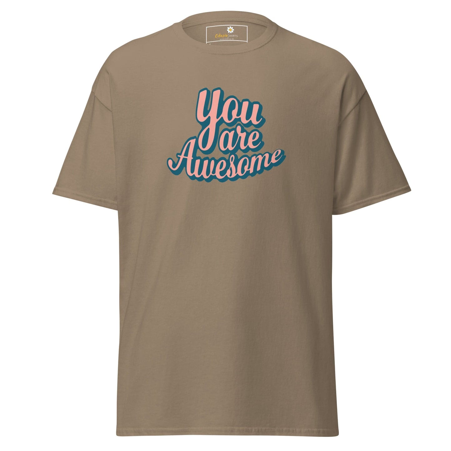 Unisex classic t-shirt - TEXT YOU ARE AWESOME - REGULAR - Brown Savana / S