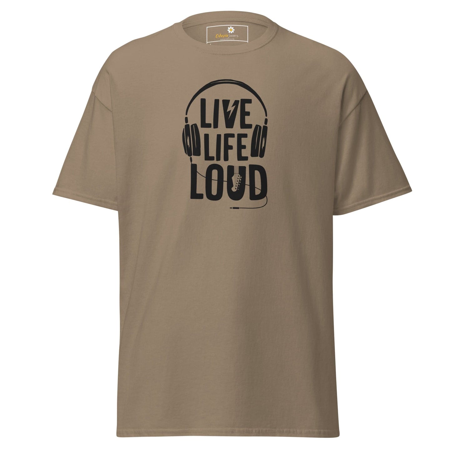 Unisex classic t-shirt - MUSIC LIVE LIFE LOUD - REGULAR - Brown Savana / S
