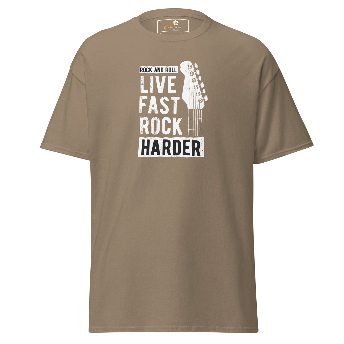 Unisex classic t-shirt - MUSIC LIVE FAST ROCK HARDER - REGULAR - Brown Savana / S