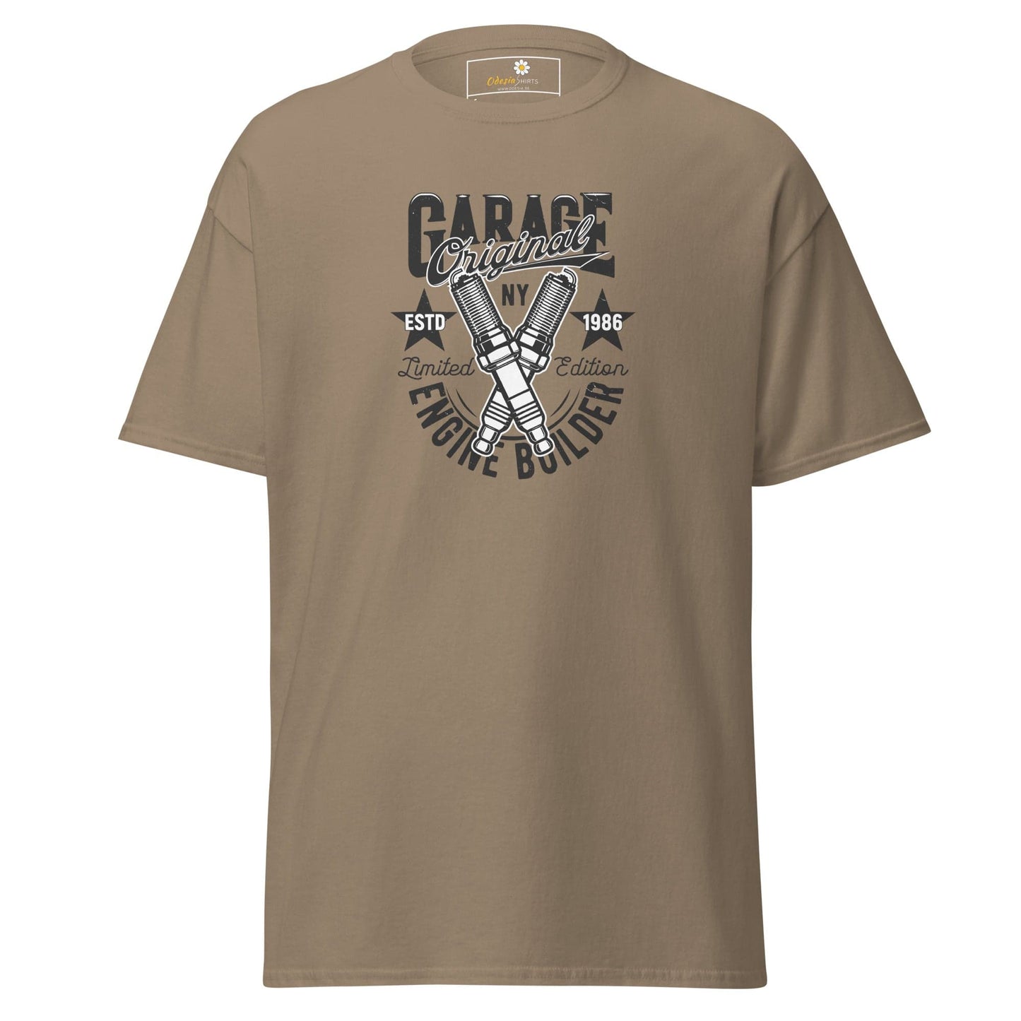 Unisex classic t-shirt - MOTOR GARAGE ENGINE BUILDER - REGULAR - Brown Savana / S