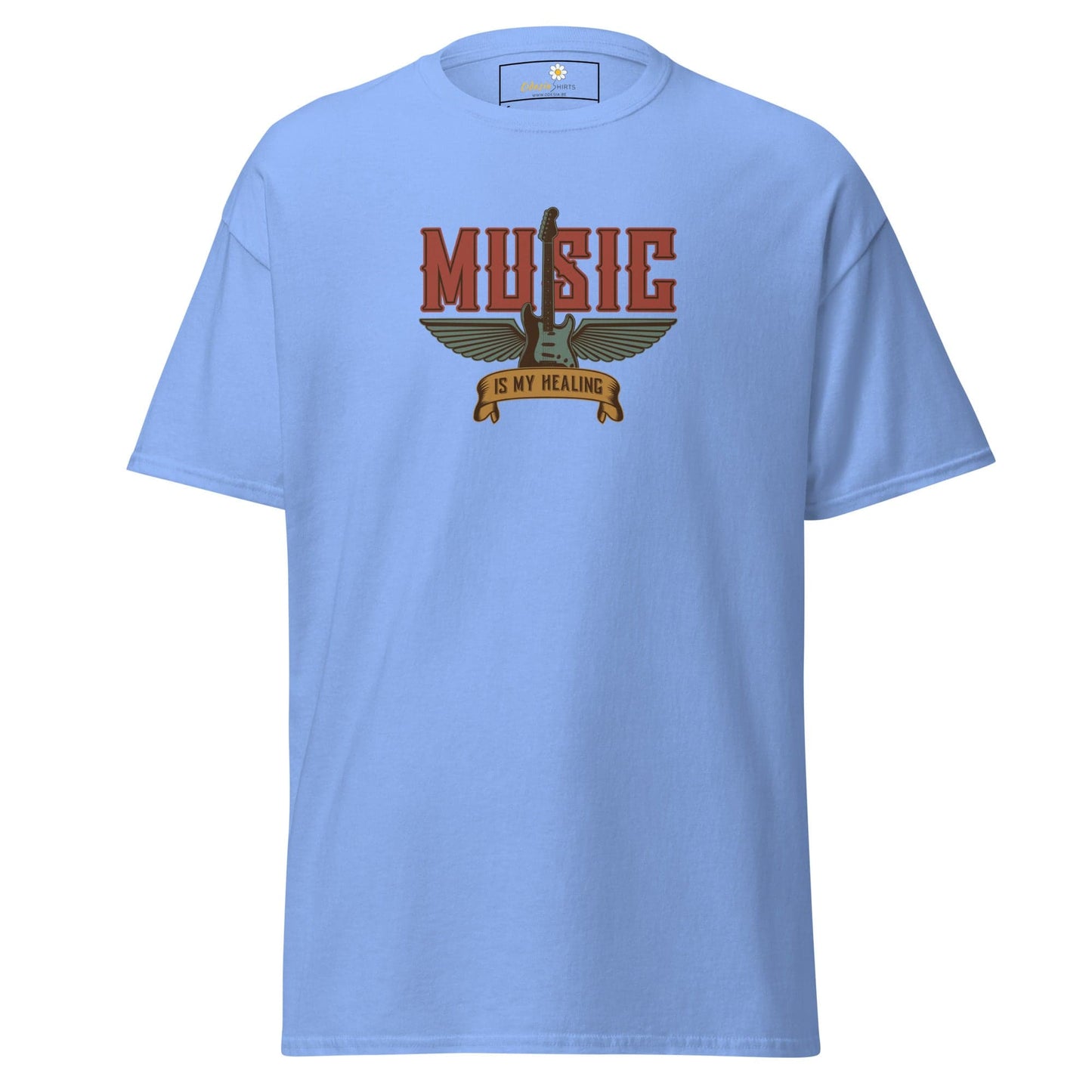 Unisex classic t-shirt - MUSIC GEAR HEALING - REGULAR - Carolina Blue / S