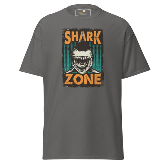 Unisex classic t-shirt - WILD LIFE SHARK ZONE - REGULAR - Charcoal / S