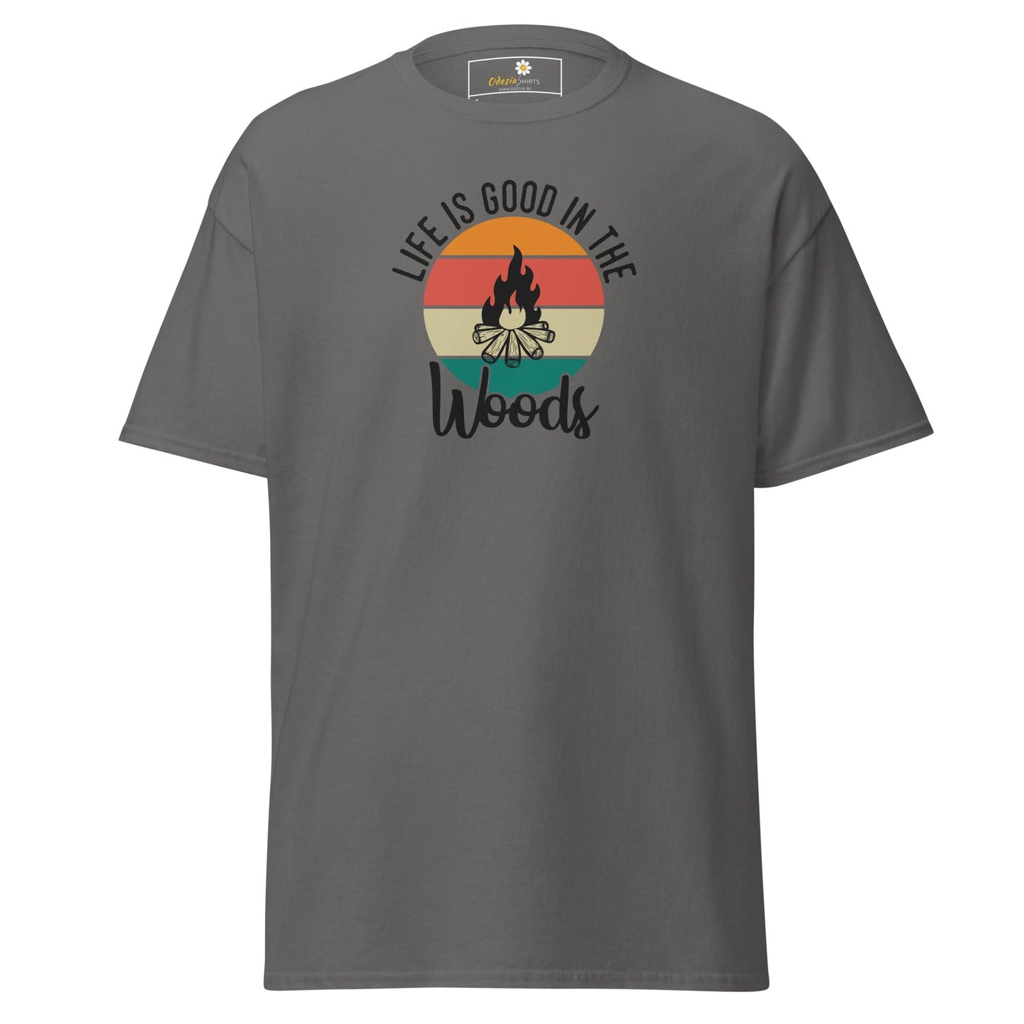 Unisex classic t-shirt - ADVENTURE LIFE GOOD IN WOODS - REGULAR - Charcoal / S