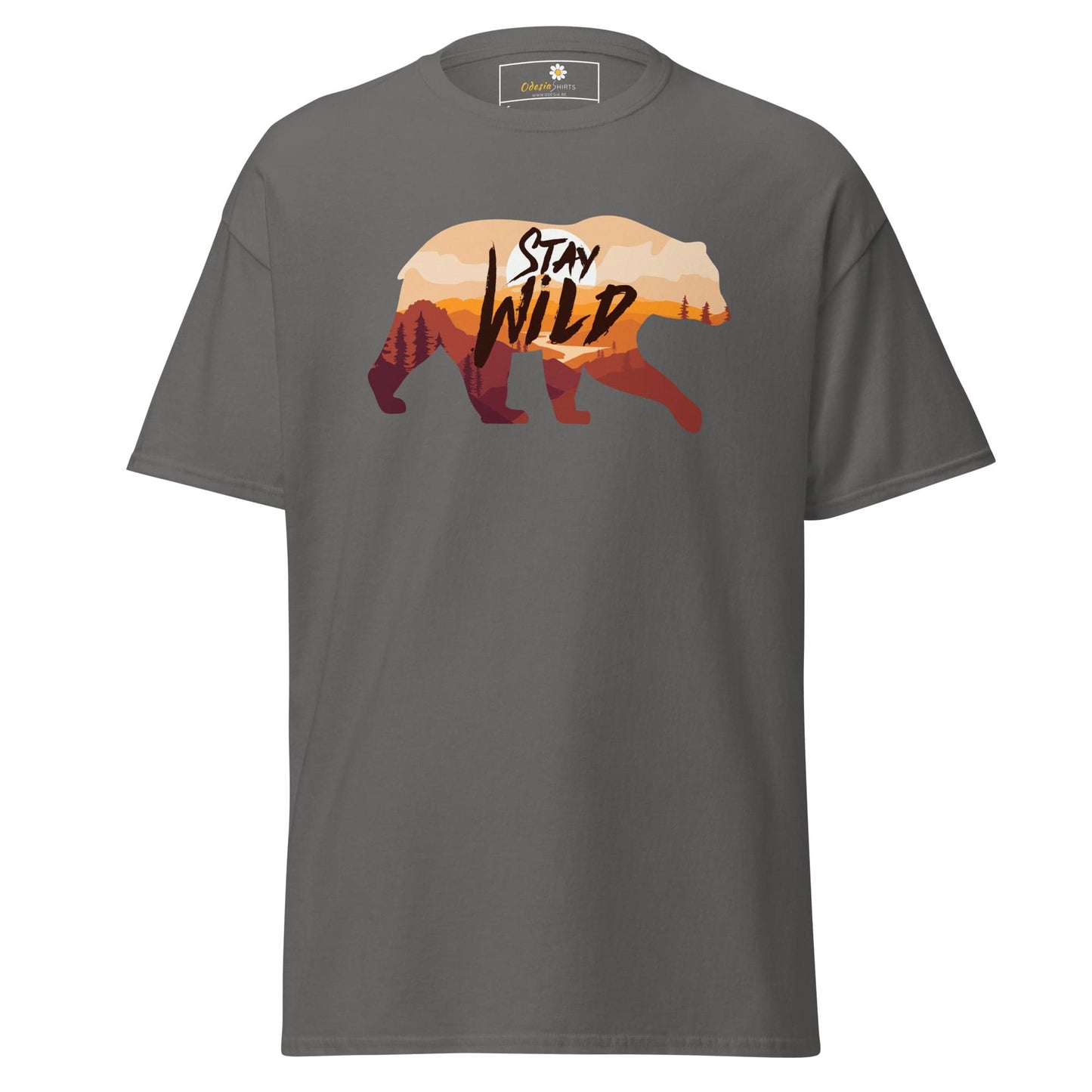Unisex classic t-shirt - ADVENTURE WILD LIFE STAY WILD - REGULAR - Charcoal / S