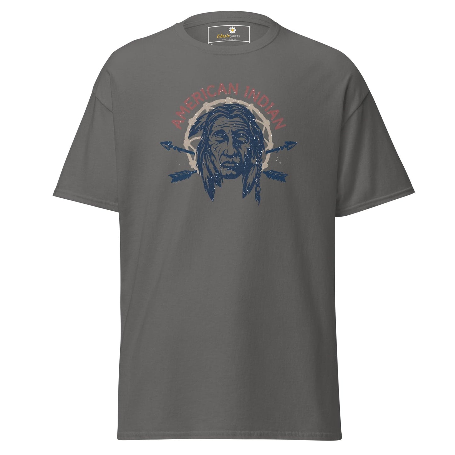 Unisex classic t-shirt - VINTAGE AMERICAN INDIAN - REGULAR - Charcoal / S