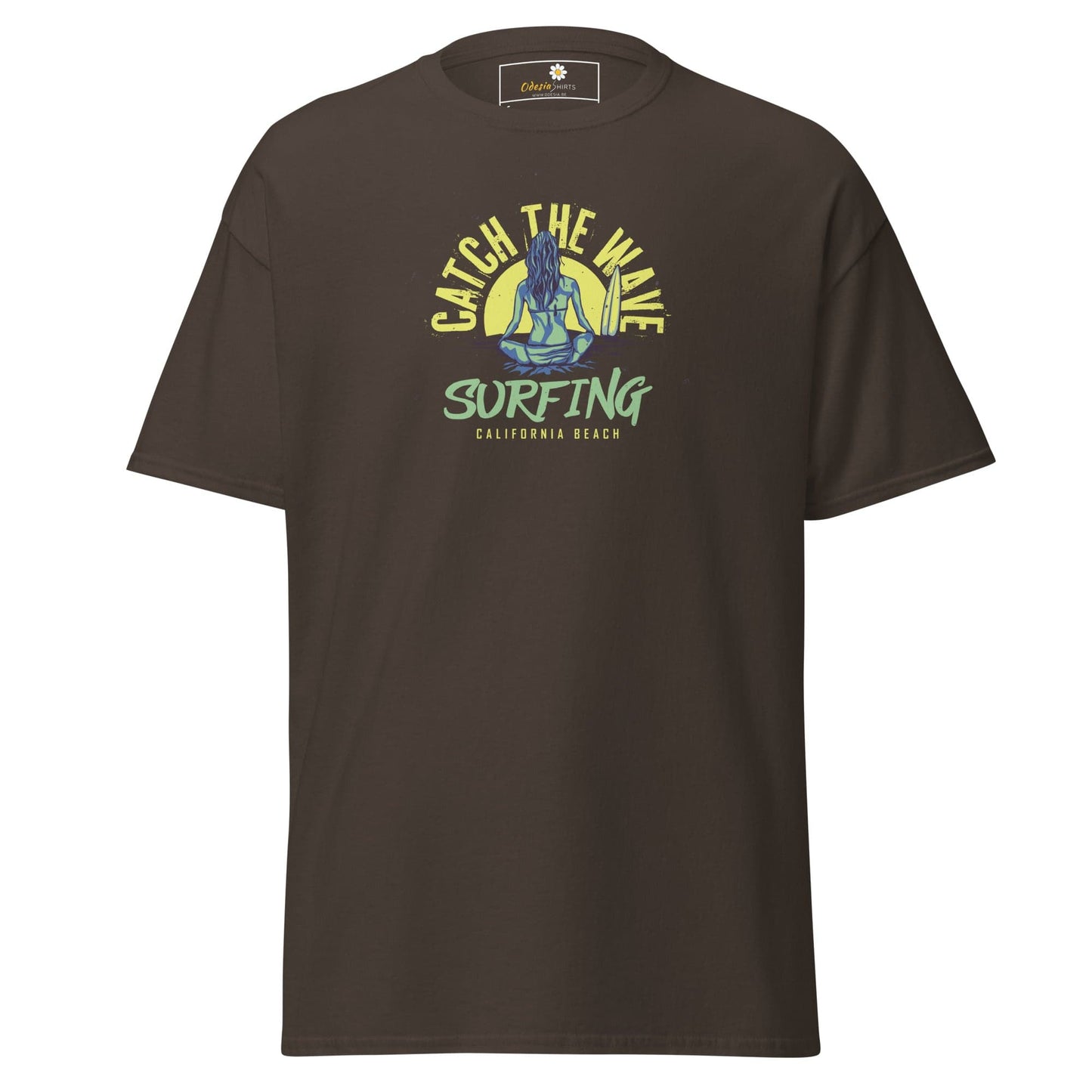 Unisex classic t-shirt - SUMMER SURFING LADY - REGULAR - Dark Chocolate / S