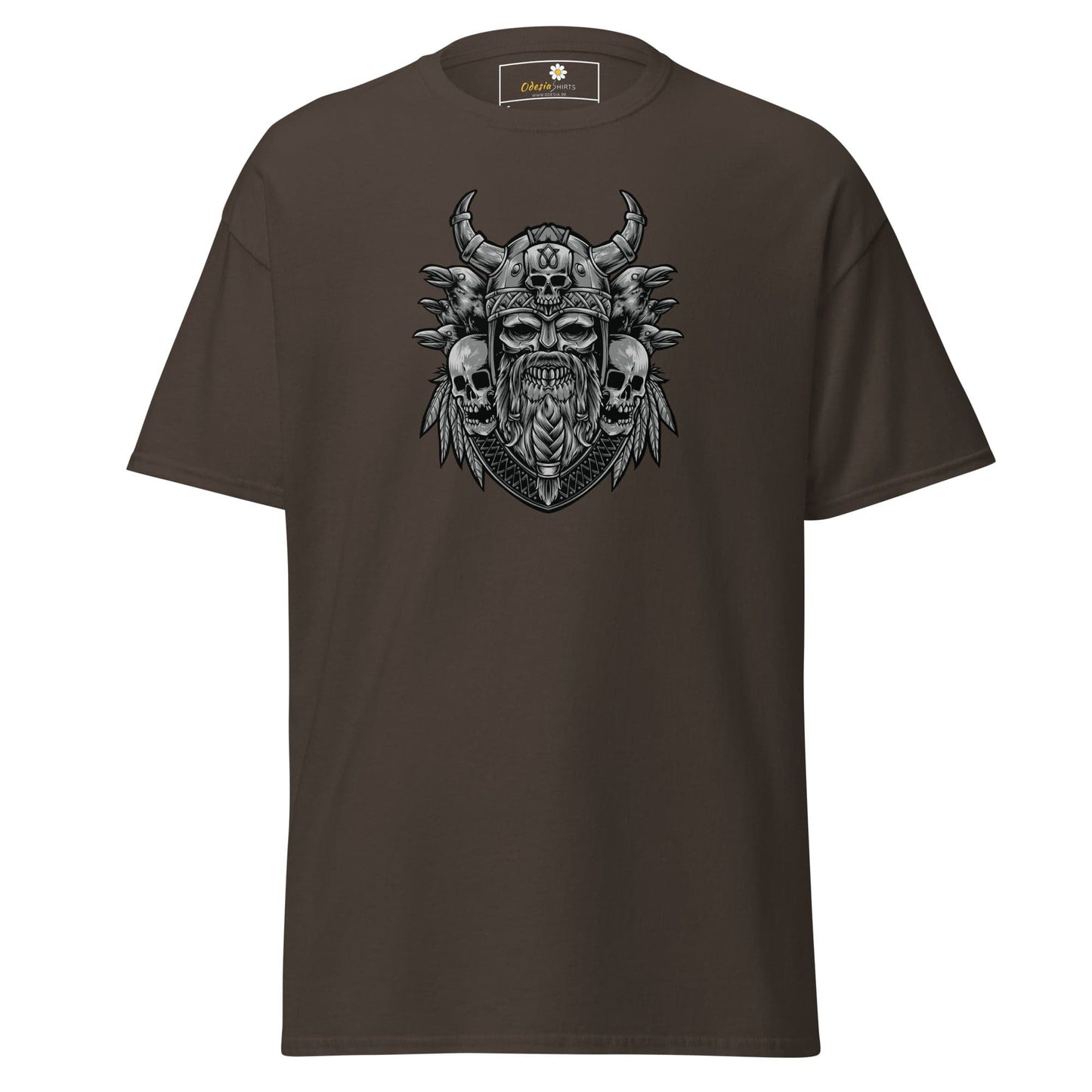 Unisex classic t-shirt - MYSTIC SKULL VIKING - REGULAR - Dark Chocolate / S