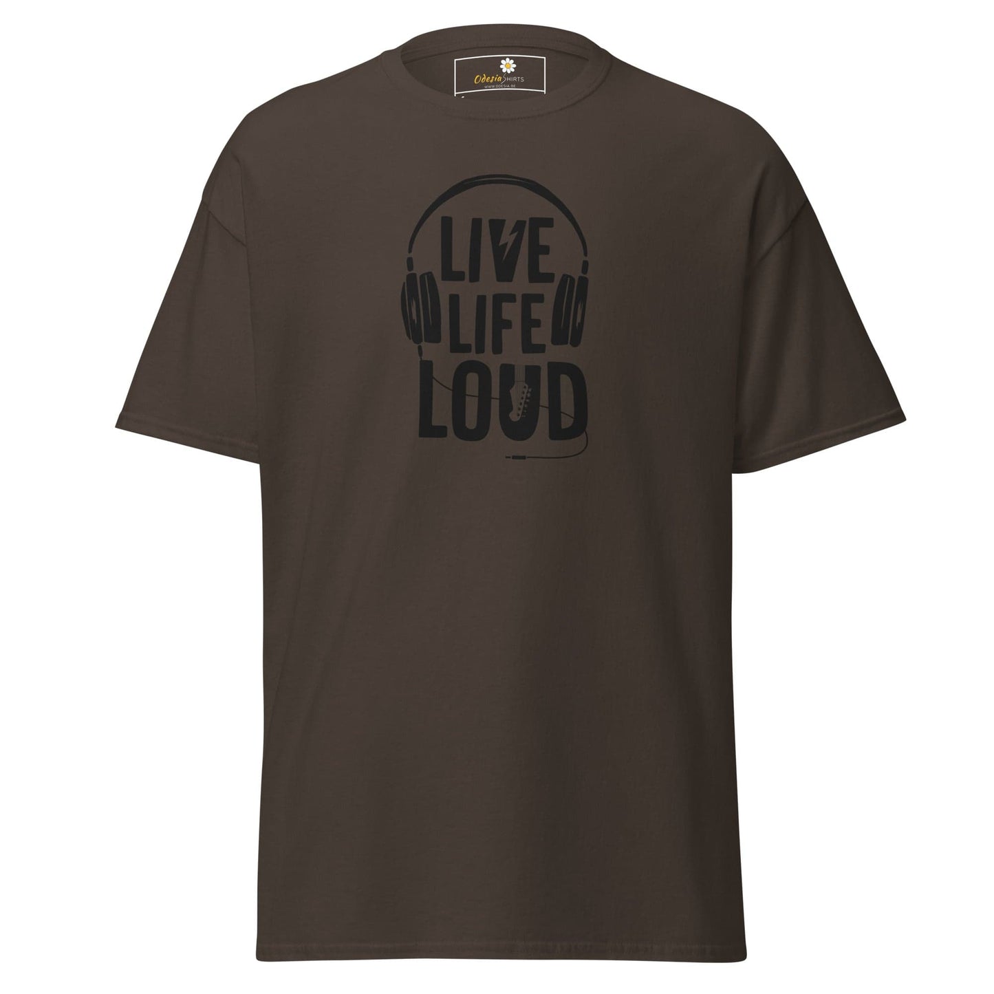 Unisex classic t-shirt - MUSIC LIVE LIFE LOUD - REGULAR - Dark Chocolate / S