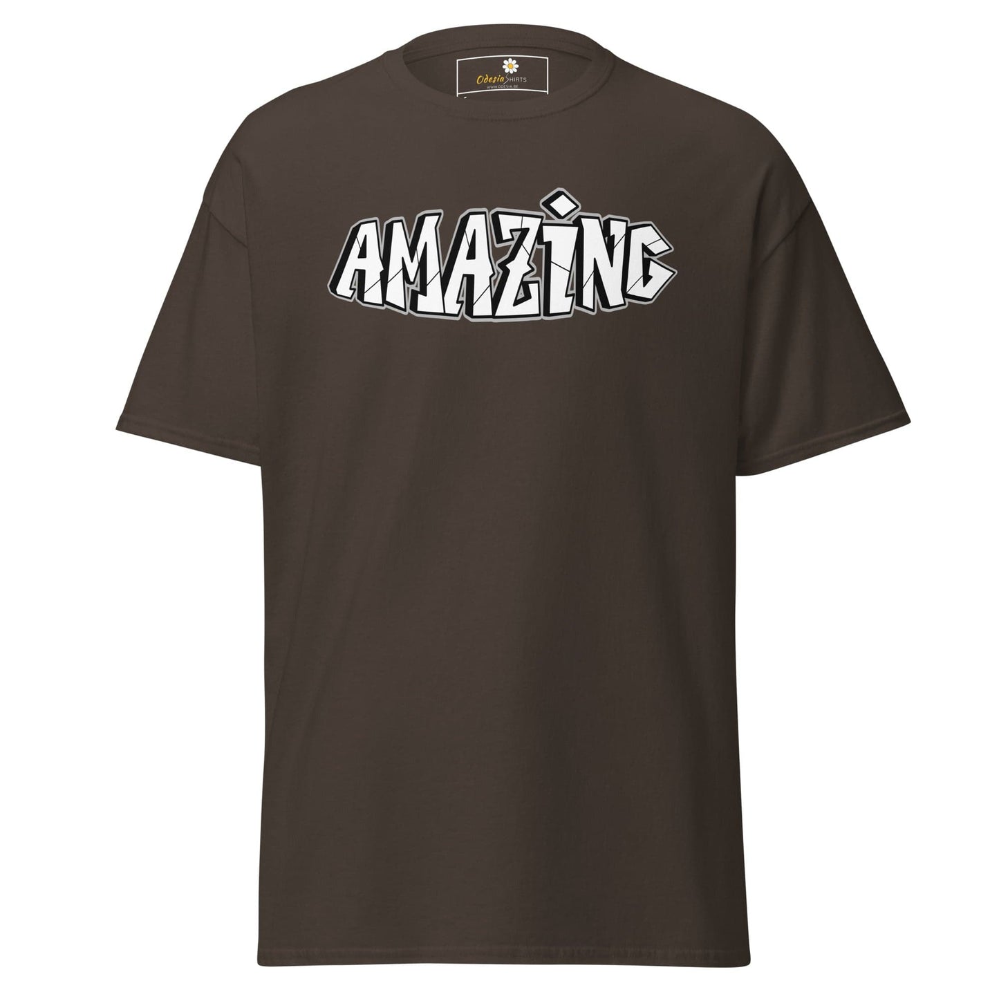 Unisex classic t-shirt - TEXT AMAZING - REGULAR - Dark Chocolate / S