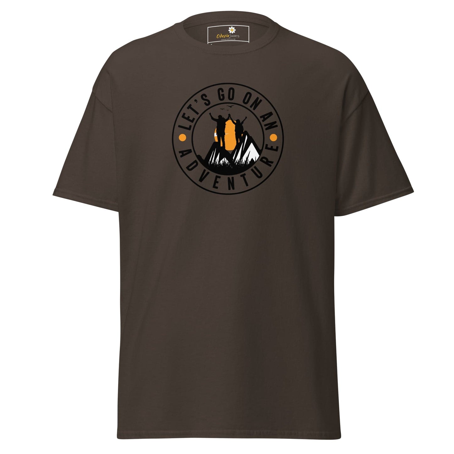 Brown T-shirt Featuring Adventure Graphic for Men and Women in Sizes S to XL