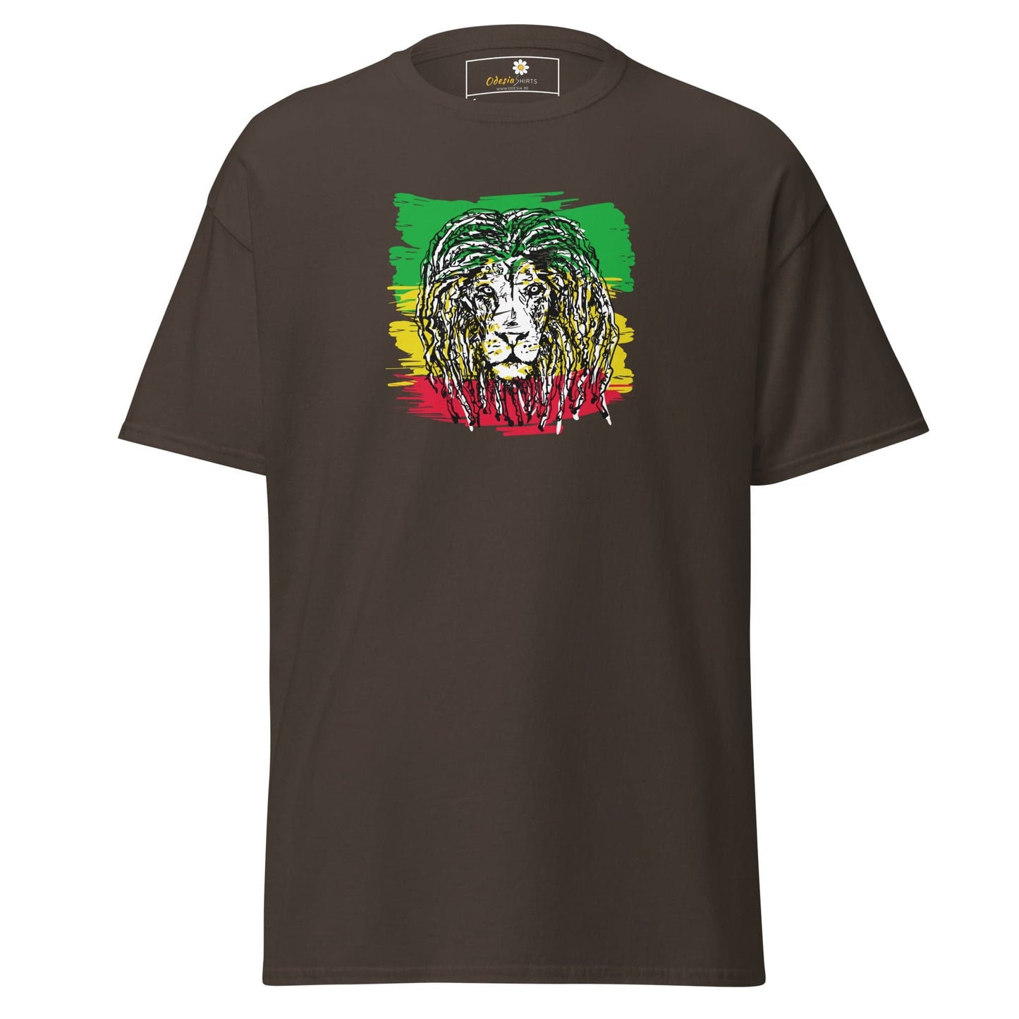 Unisex classic t-shirt - WILD LIFE MUSIC LION REGGAE - REGULAR - Dark Chocolate / S