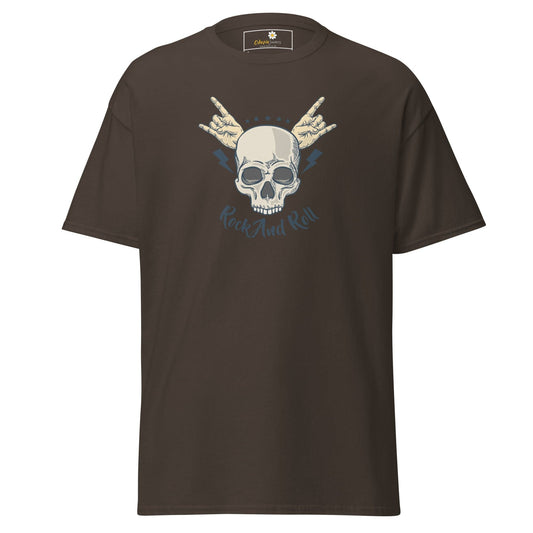 Brown T-shirt with skull graphic from T-SHIRT DESIGN TEE for Men and Women S-XL
