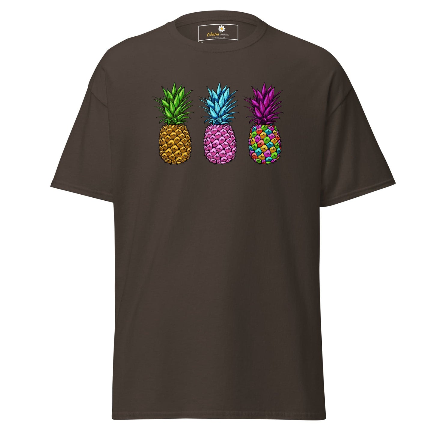Unisex classic t-shirt - ORGANIC FRUIT PINEAPPLE COLORS - REGULAR - Dark Chocolate / S