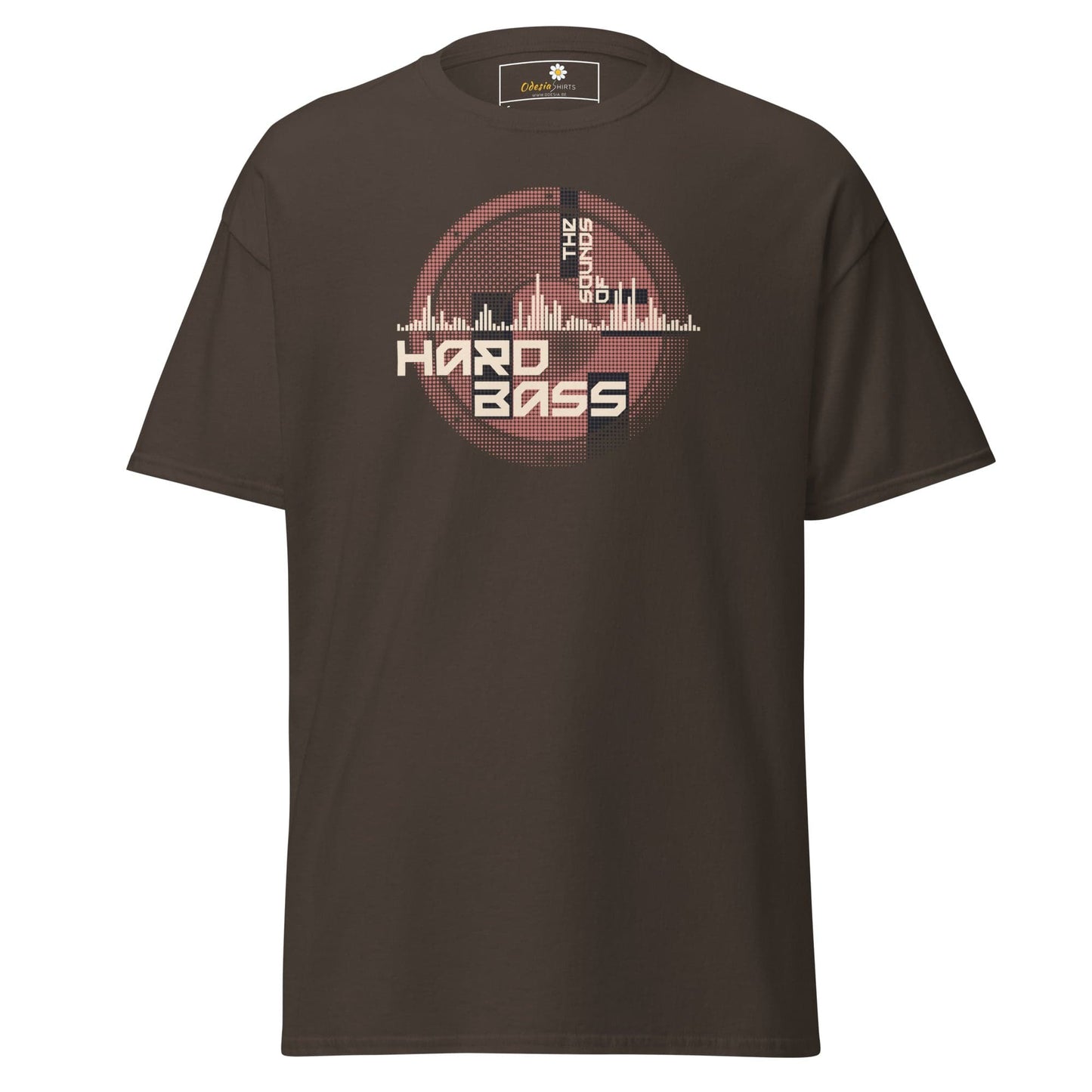 Brown T-shirt with graphic design for men and women in size S to XL