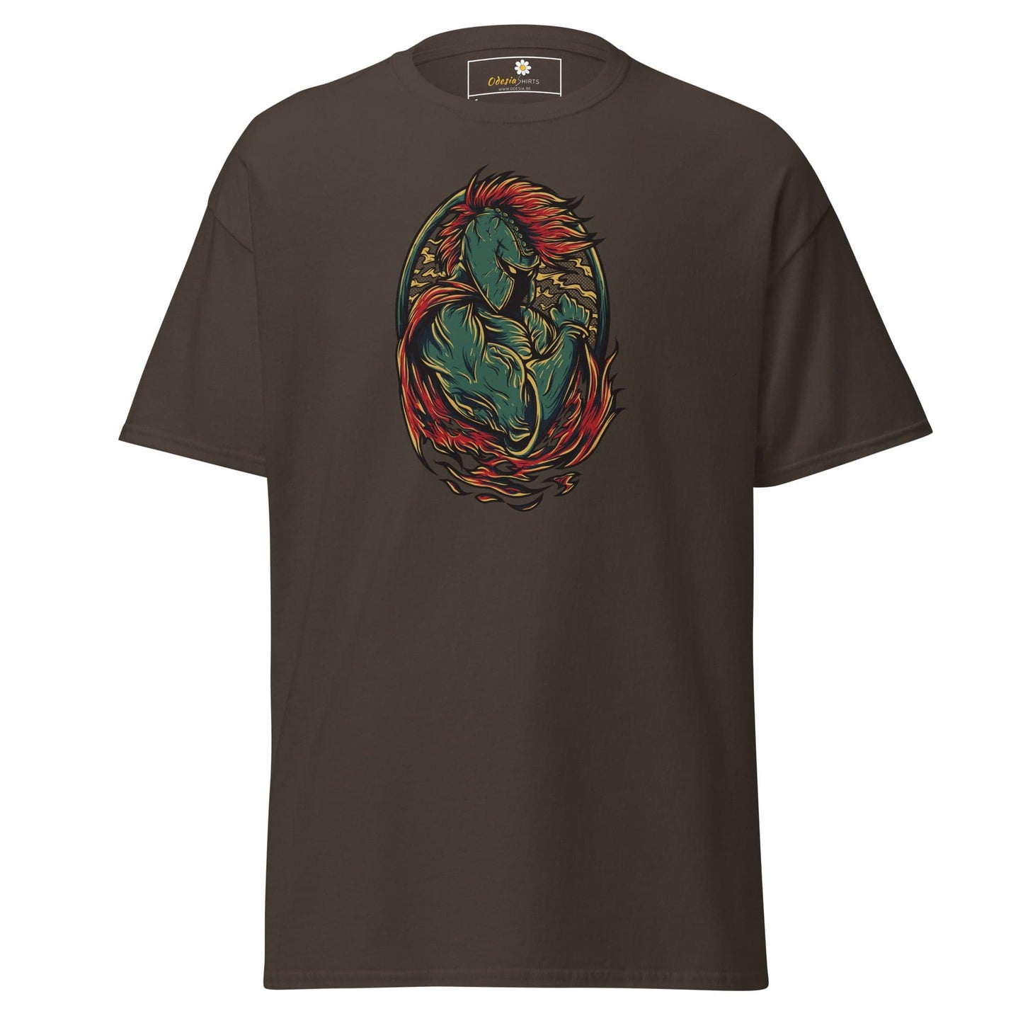 Brown T-shirt with warrior graphic from T-SHIRT DESIGN TEE for Men and Women