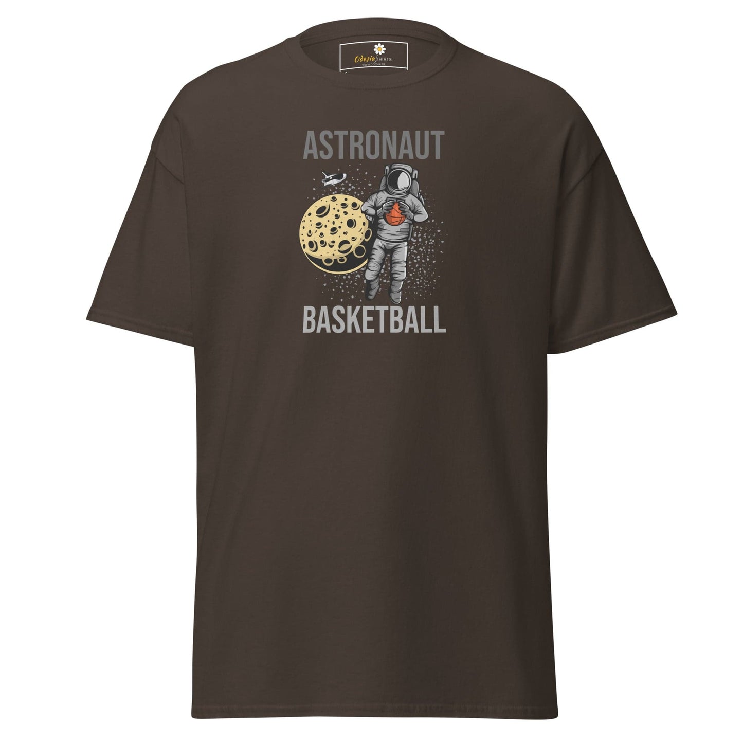 Unisex classic t-shirt - ASTRONAUT BASKETBALL - REGULAR - Dark Chocolate / S