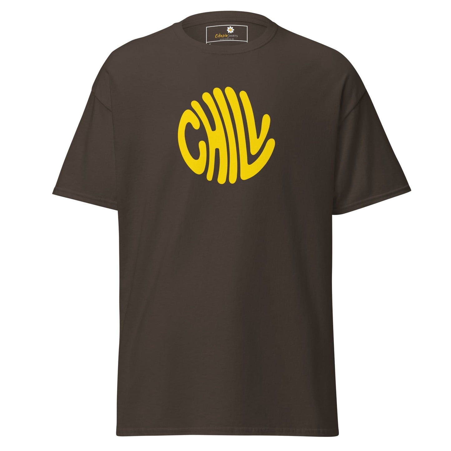 Unisex classic t-shirt - POSITIVE CHILL CIRCLE - REGULAR - Dark Chocolate / S