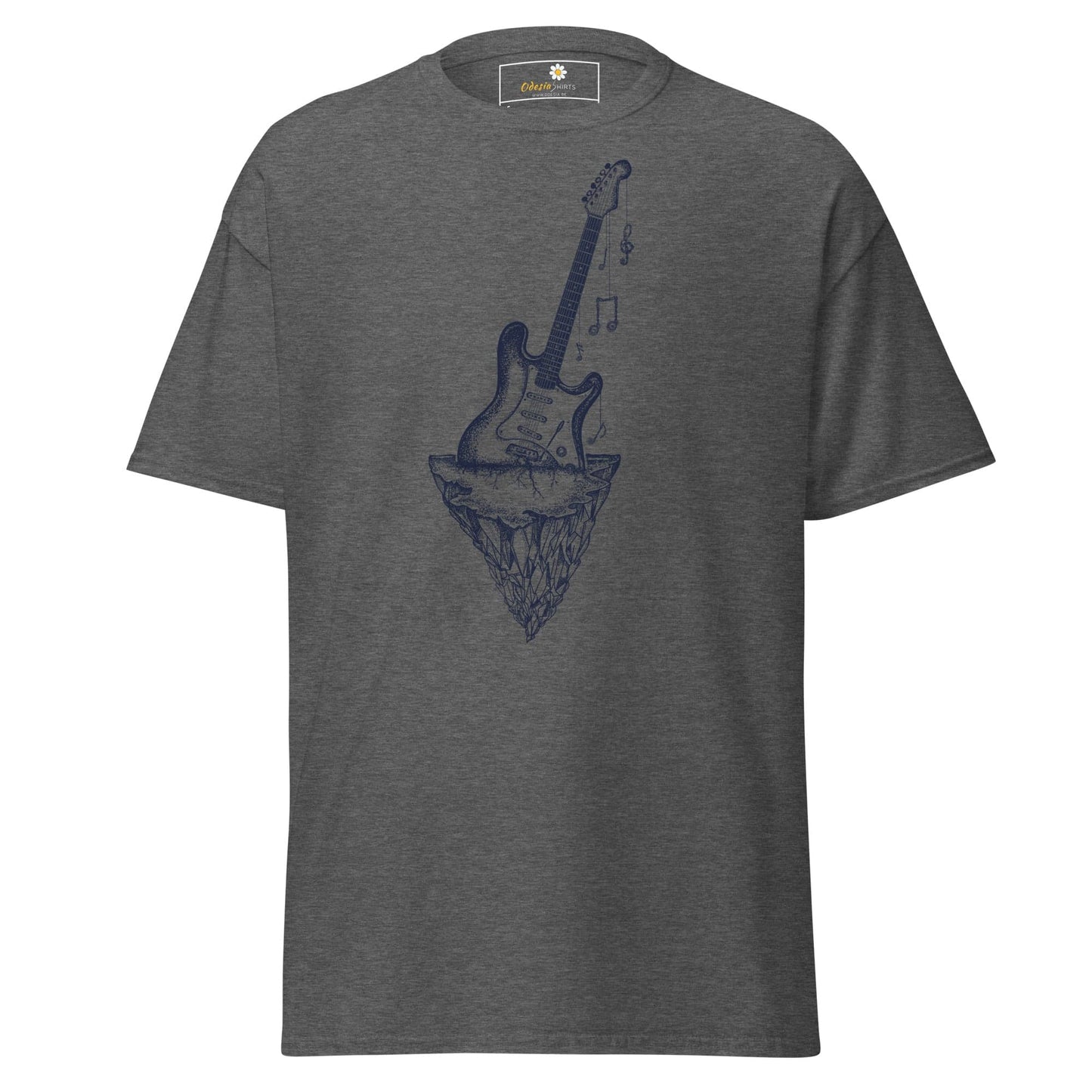 Gray T-shirt with guitar graphic from T-SHIRT DESIGN TEE for Men and Women, S to XL