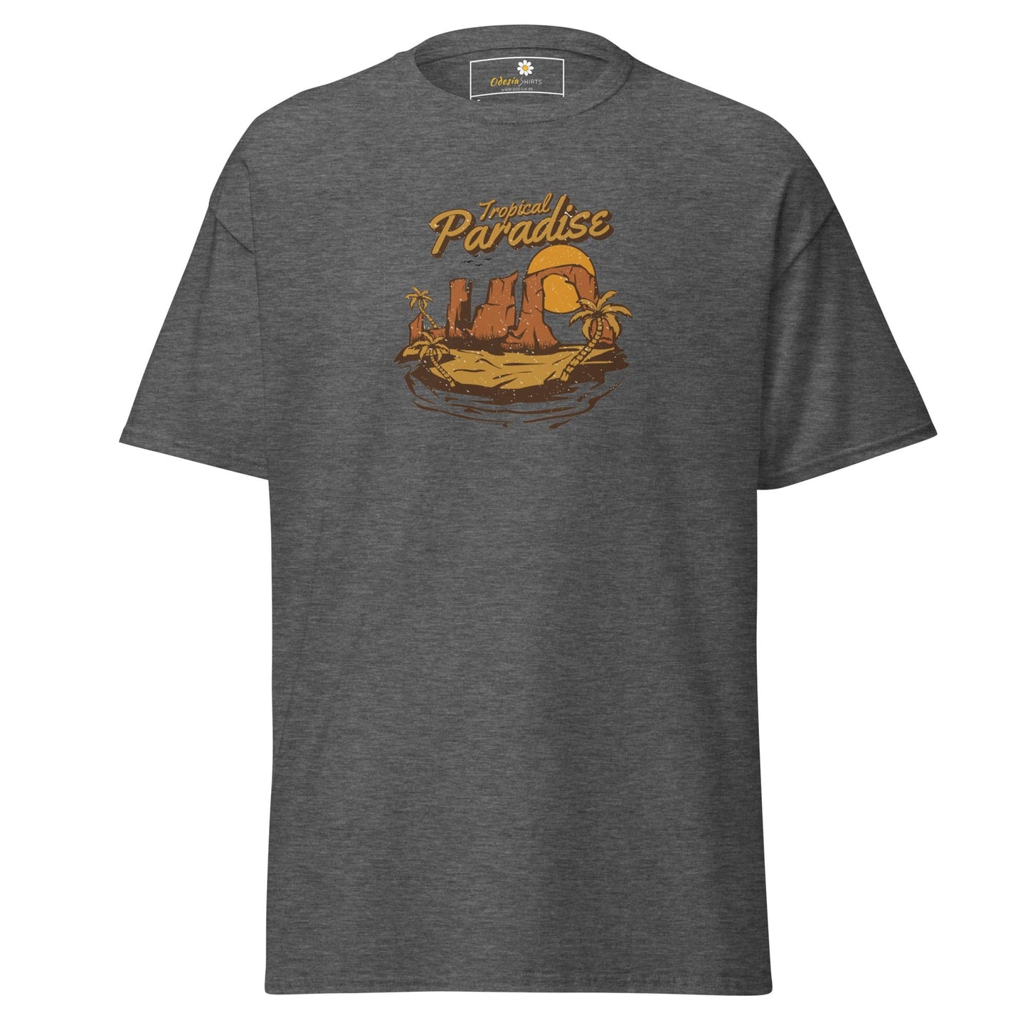 Unisex classic t-shirt - SUMMER TROPICAL PARADISE - REGULAR - Dark Heather / S