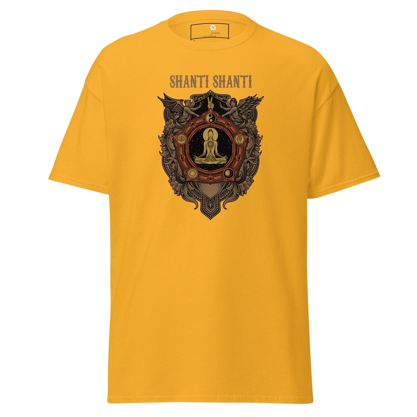 Unisex classic t-shirt - SPIRITUAL SHANTI SHANTI - REGULAR - Gold / S