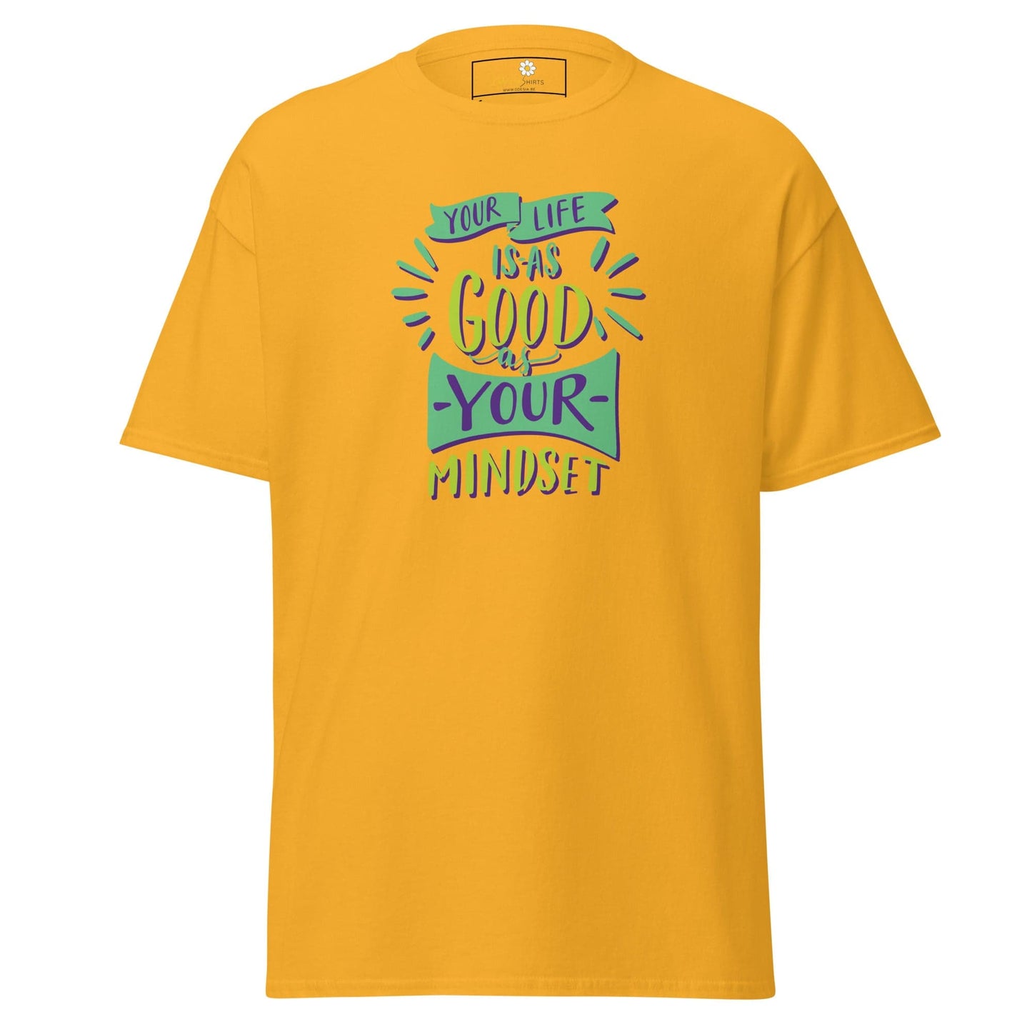 Yellow T-shirt with motivational quote for Men and Women in S to XL sizes