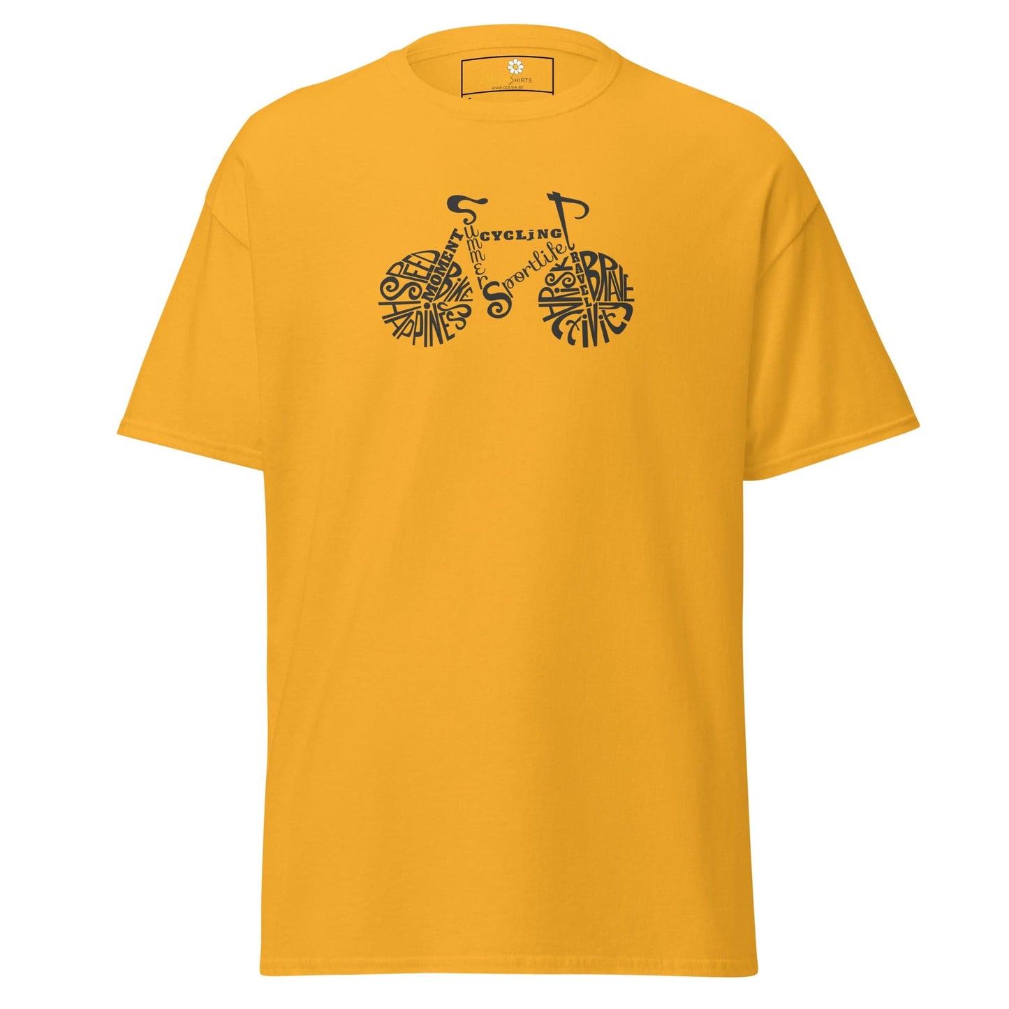 Unisex classic t-shirt - SPORT DRAWING BIKE - REGULAR - Gold / S