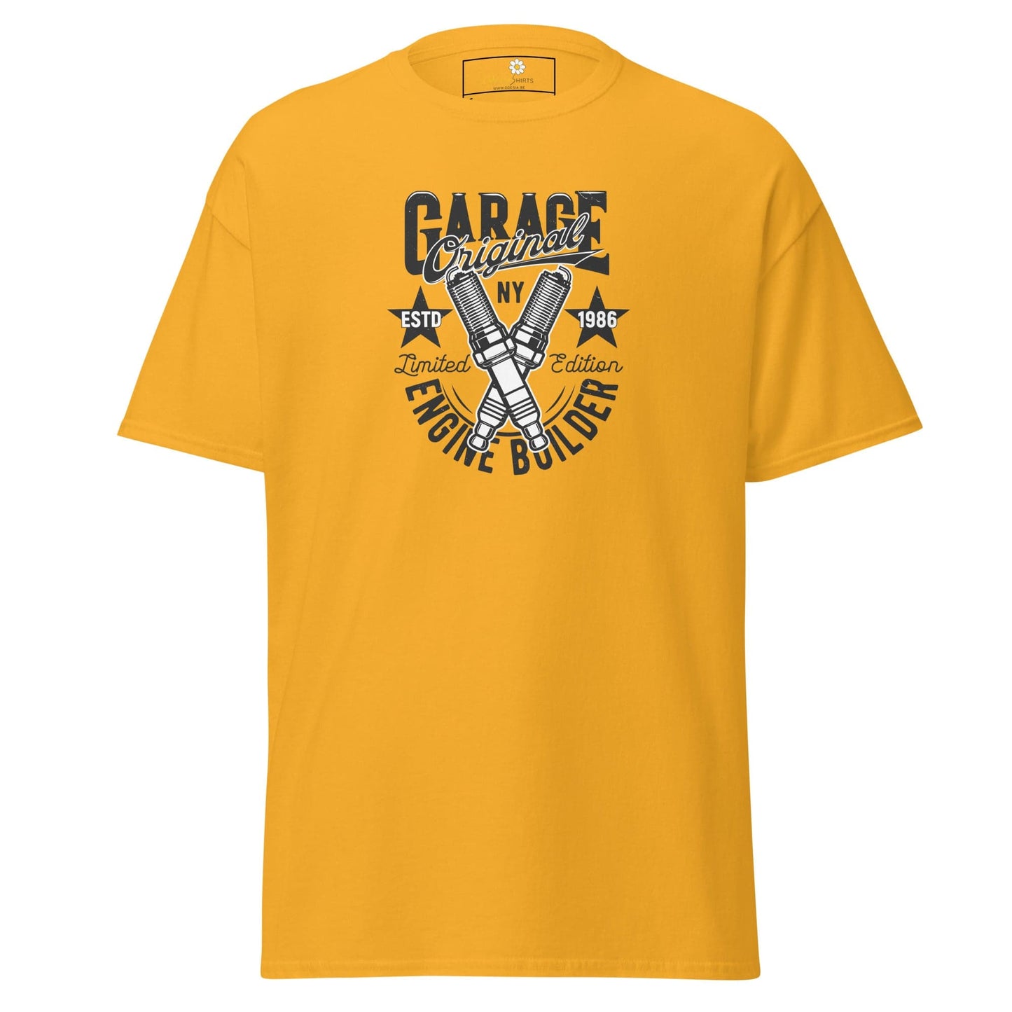 Unisex classic t-shirt - MOTOR GARAGE ENGINE BUILDER - REGULAR - Gold / S