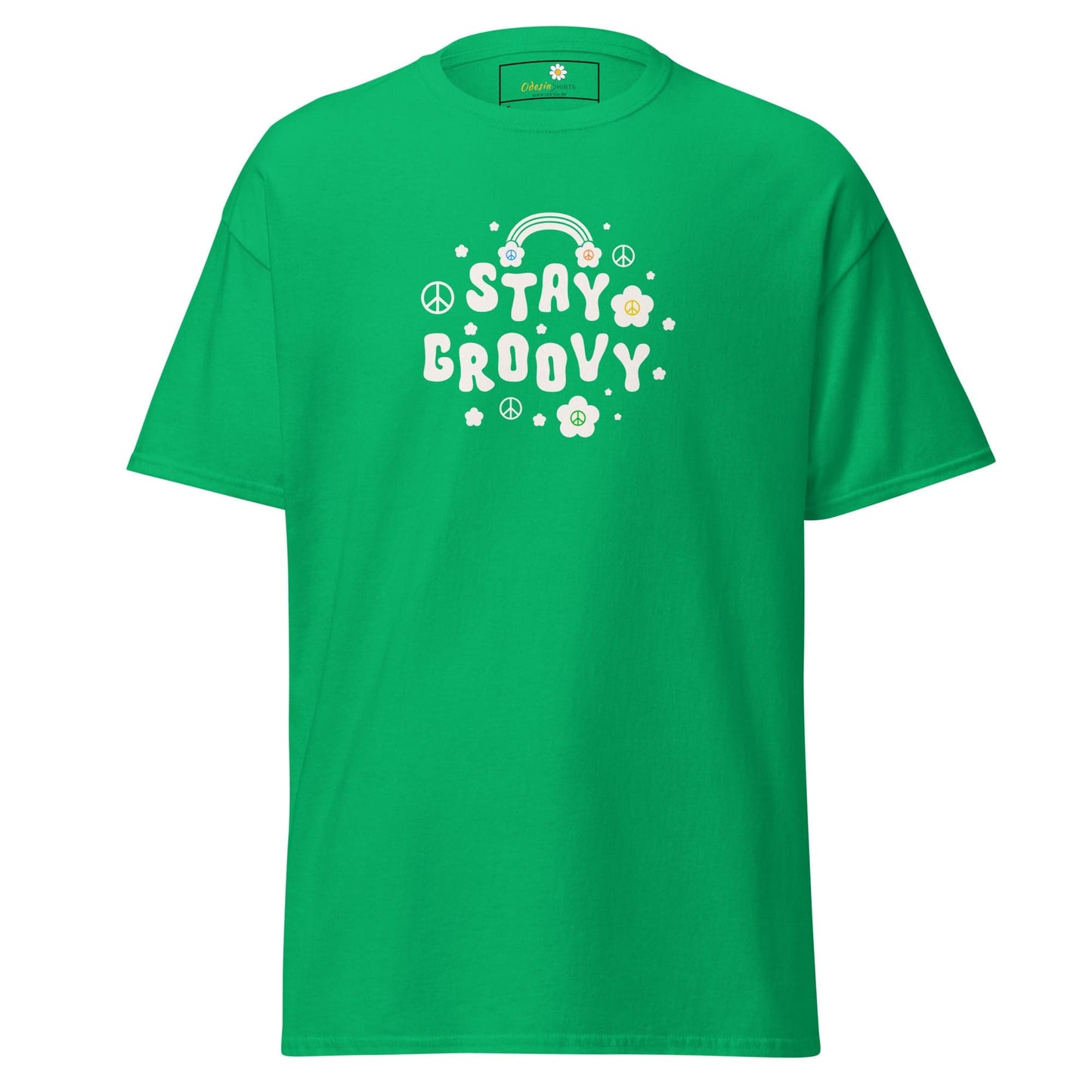 Unisex classic t-shirt - POSITIVE STAY GROOVY FLOWERS - REGULAR - Irish Green / S