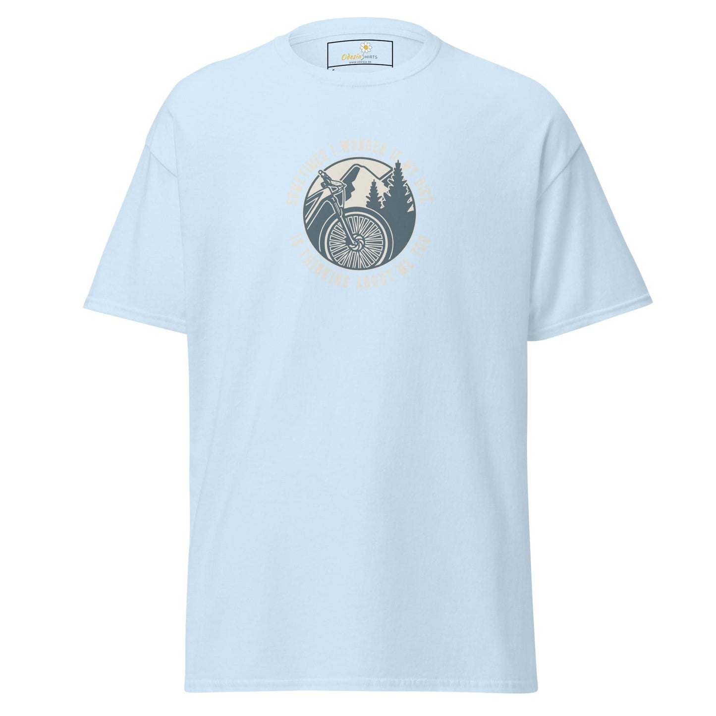 Unisex classic t-shirt - ADVENTURE SPORT CIRCLE BIKE WONDERING - REGULAR - Light Blue / S