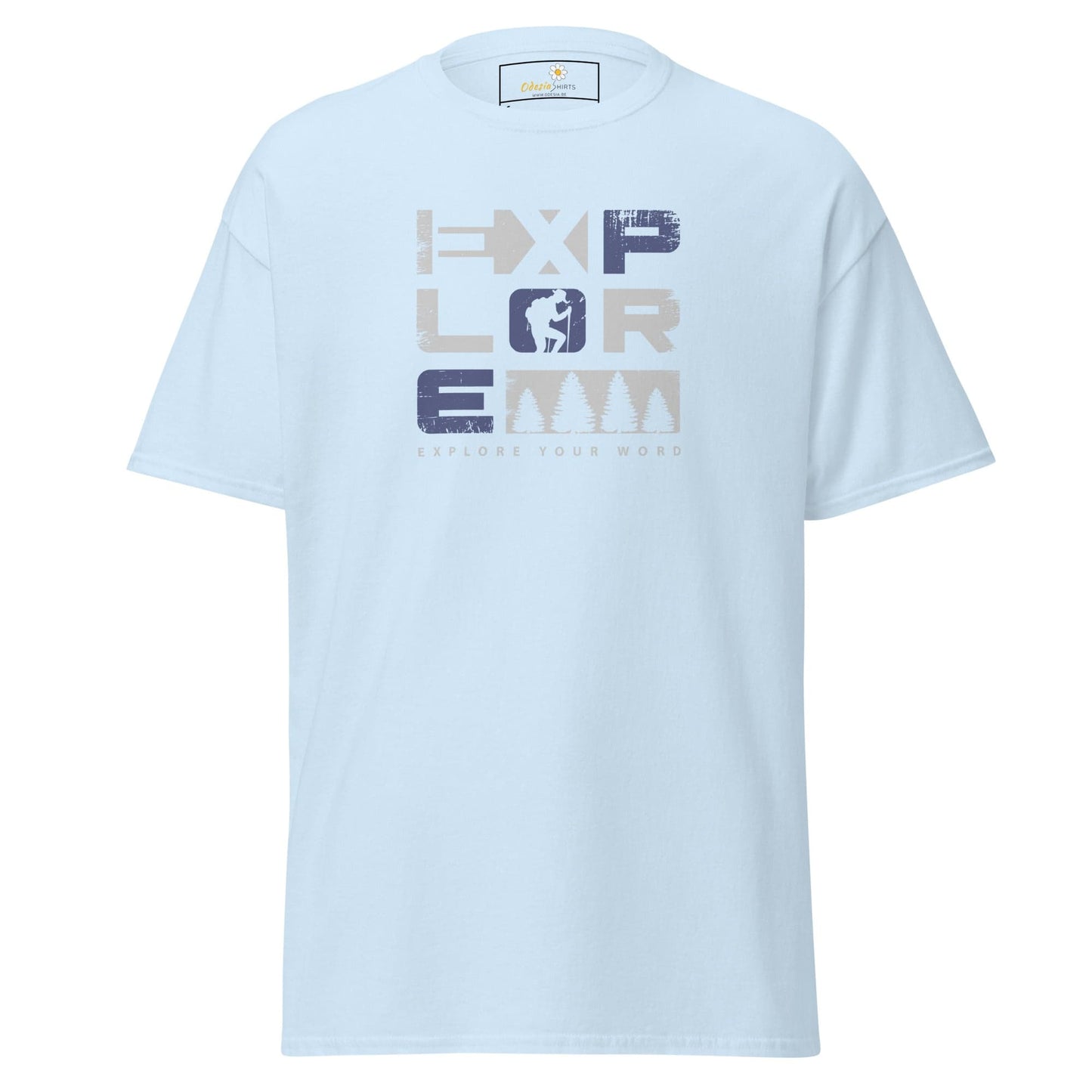 Unisex classic t-shirt - TEXT EXPLORE YOUR WORLD - REGULAR - Light Blue / S