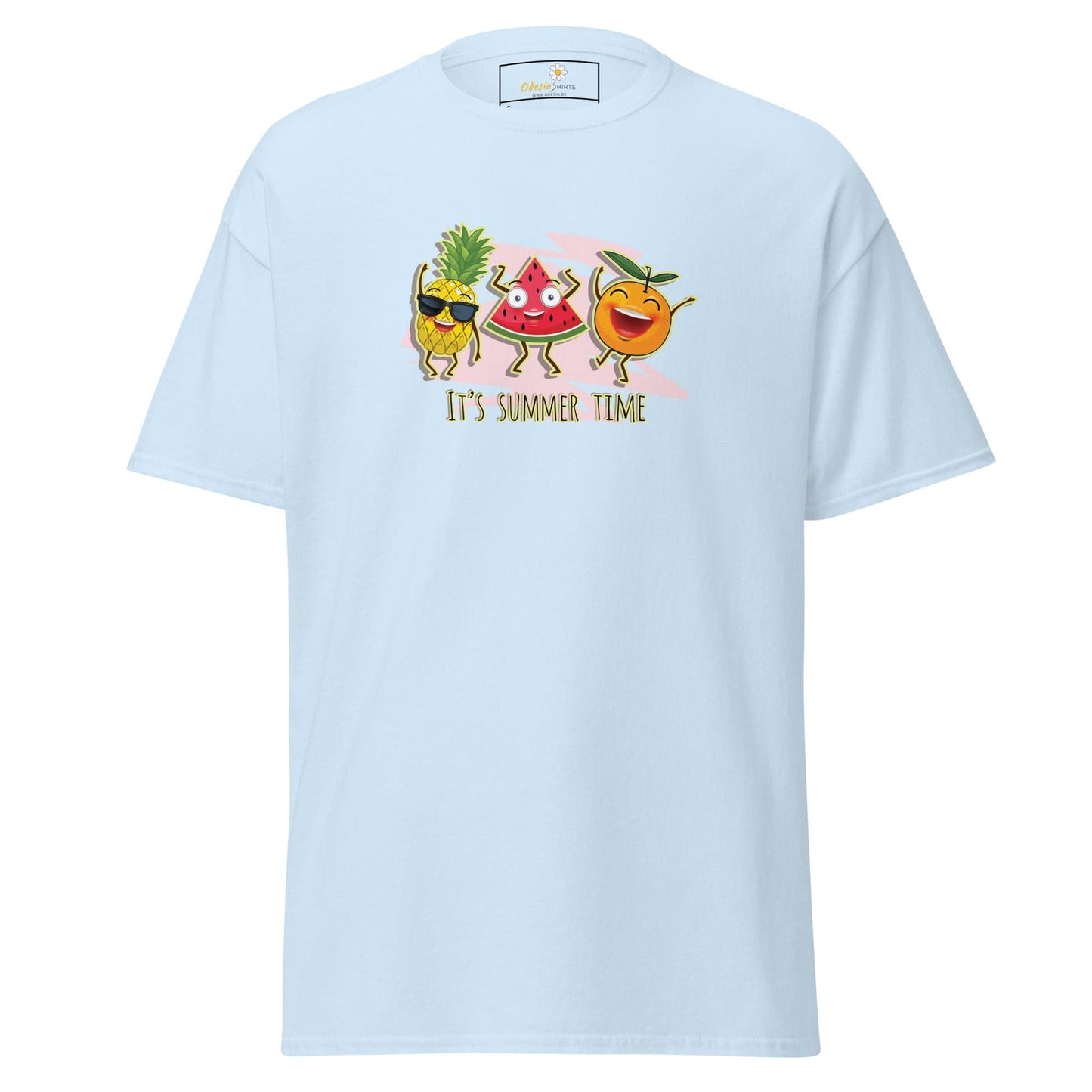 Unisex classic t-shirt - ORGANIC FRUIT SMILING - REGULAR - Light Blue / S