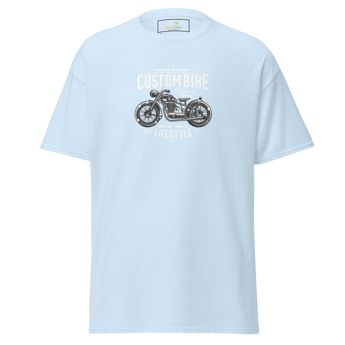 Unisex classic t-shirt - MOTOR CUSTOM BIKE - REGULAR - Light Blue / S