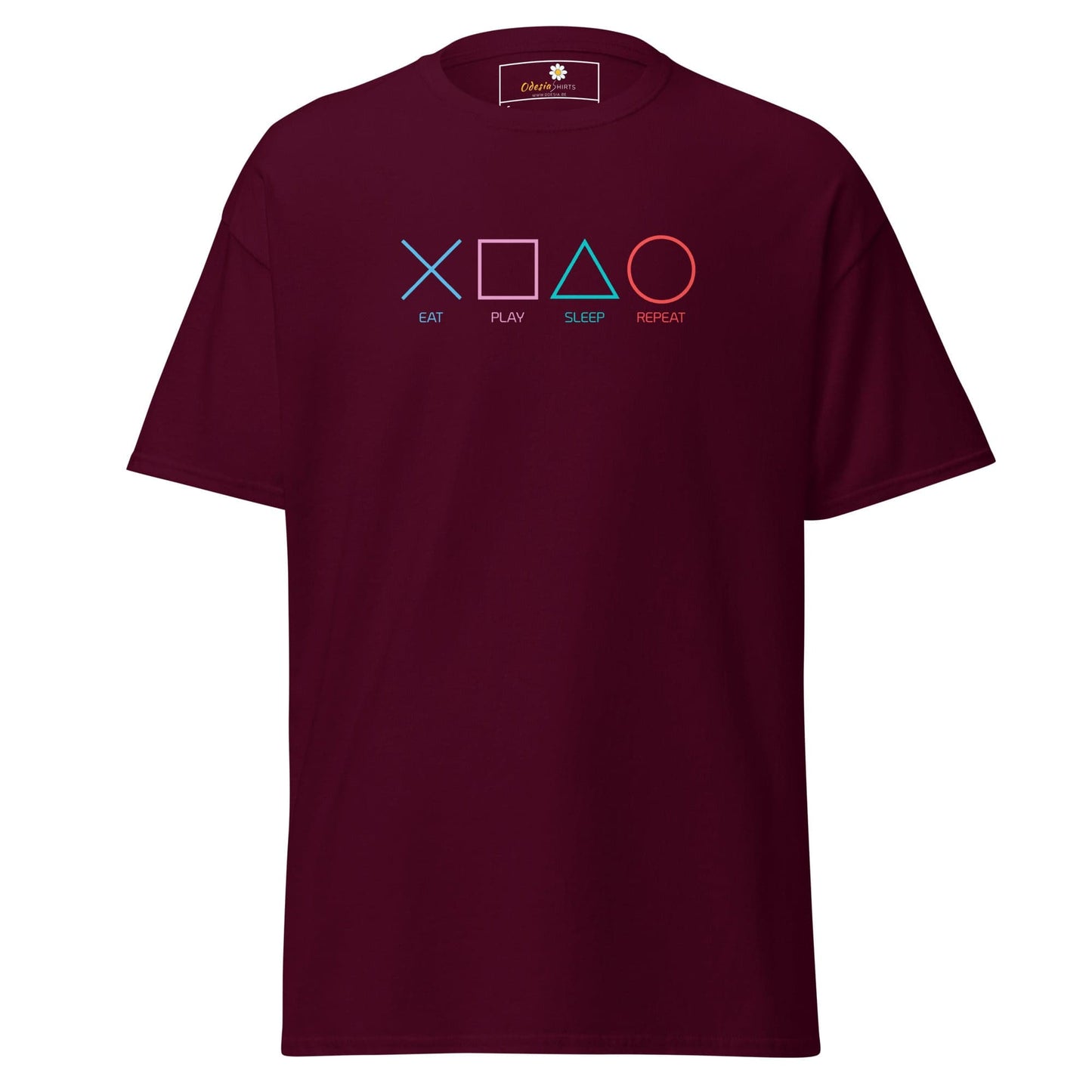 Unisex classic t-shirt - GAMERS PLAY BUTTONS - REGULAR - Maroon / S