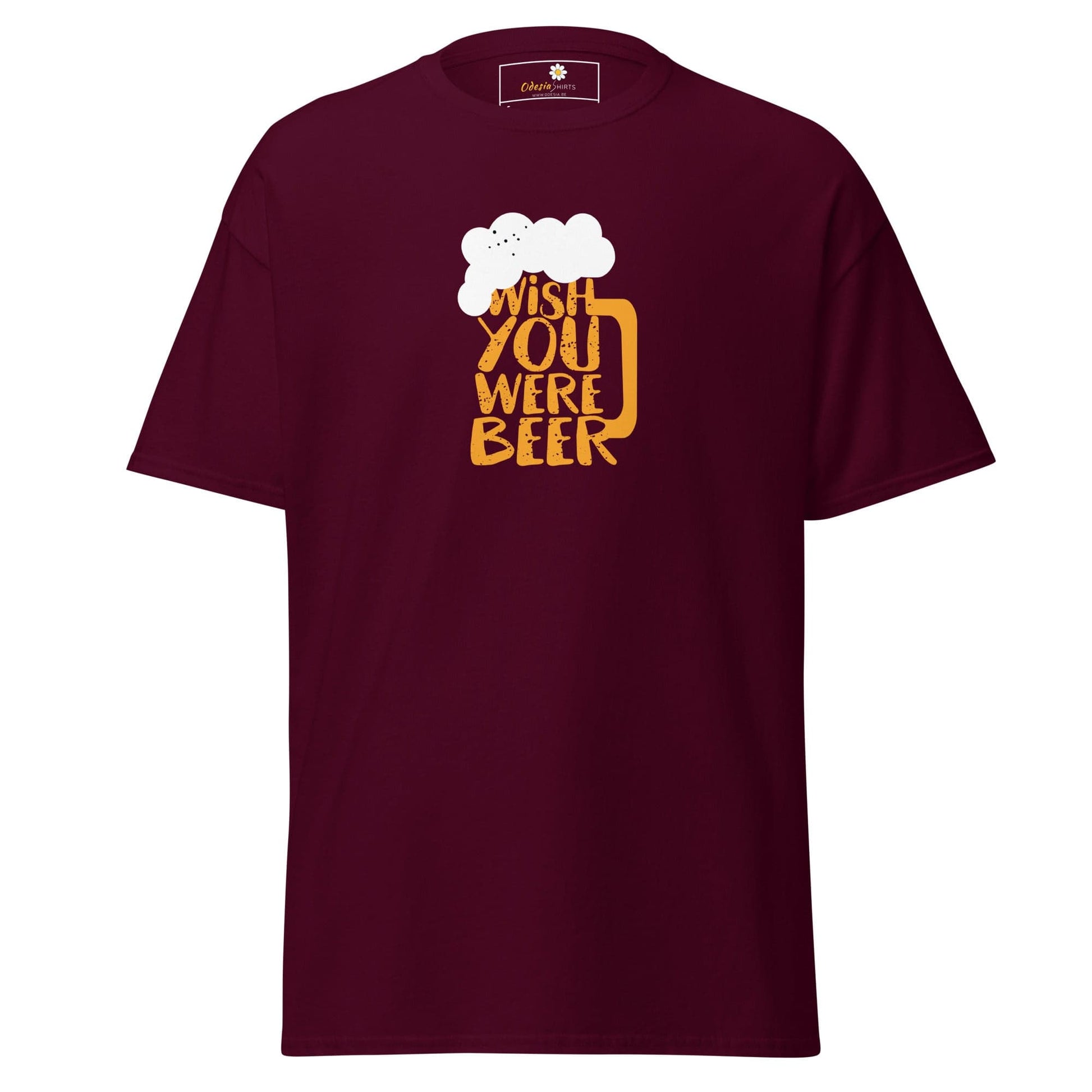 Unisex classic t-shirt - FUN WISH YOU WERE BEER - REGULAR - Maroon / S