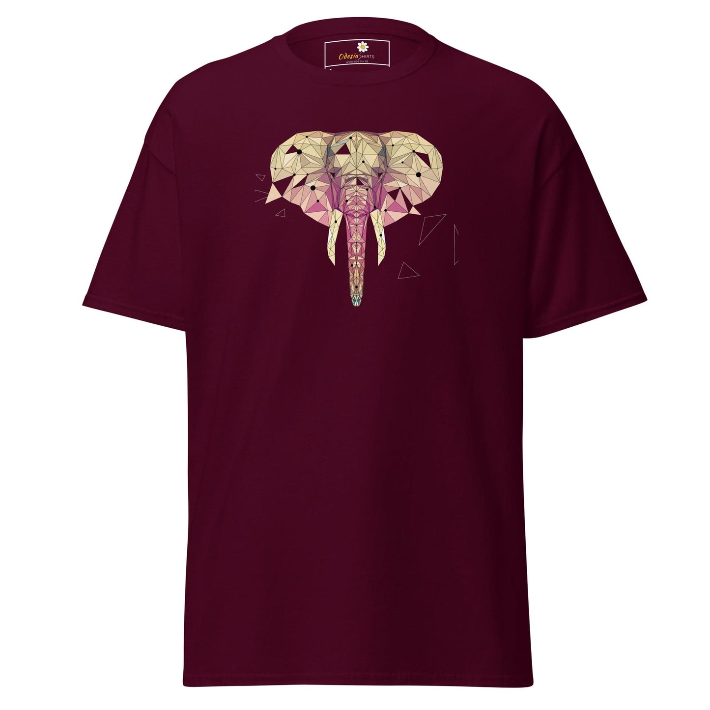 Unisex classic t-shirt - ABSTRACT WILD LIFE ELEPHANT - REGULAR - Maroon / S