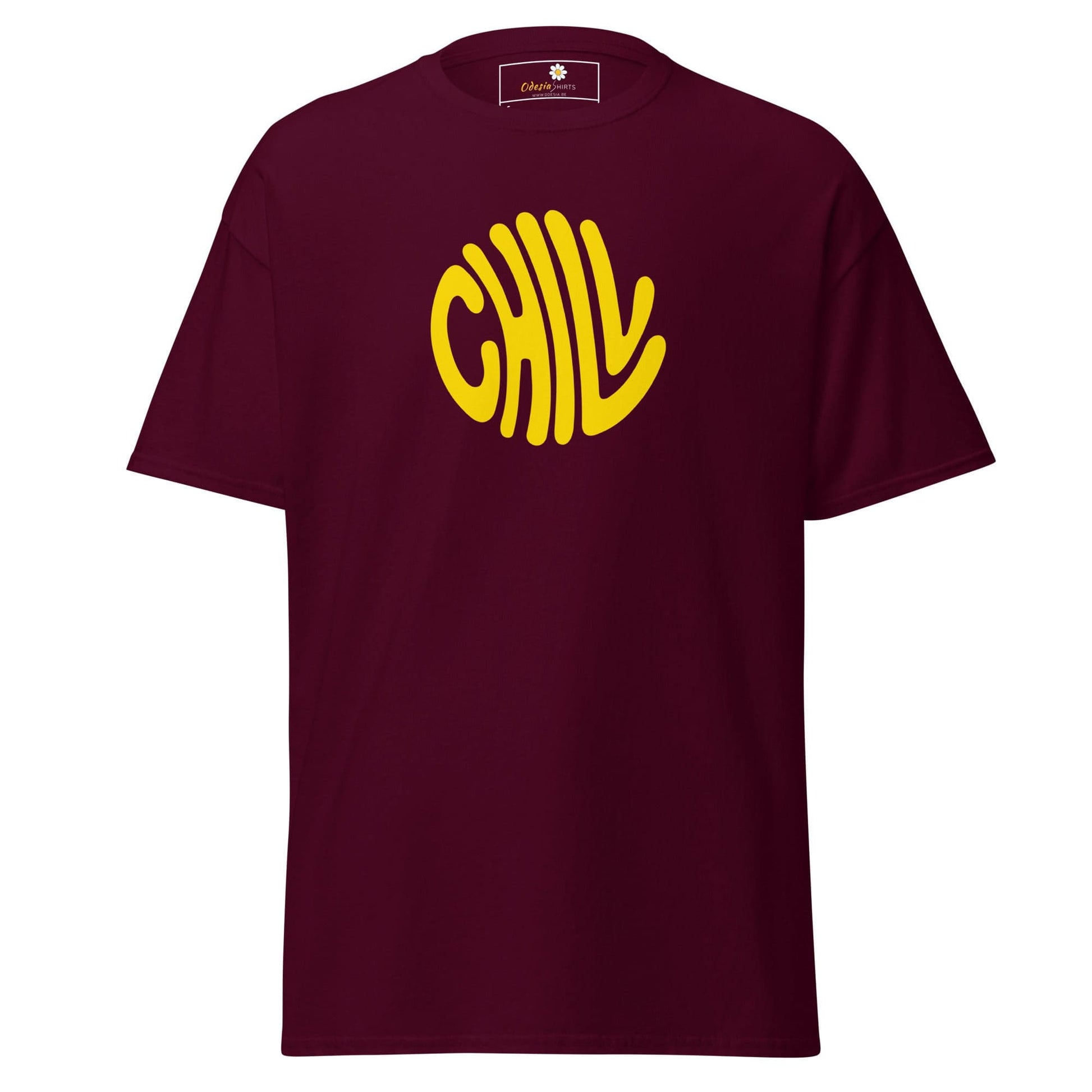 Unisex classic t-shirt - POSITIVE CHILL CIRCLE - REGULAR - Maroon / S