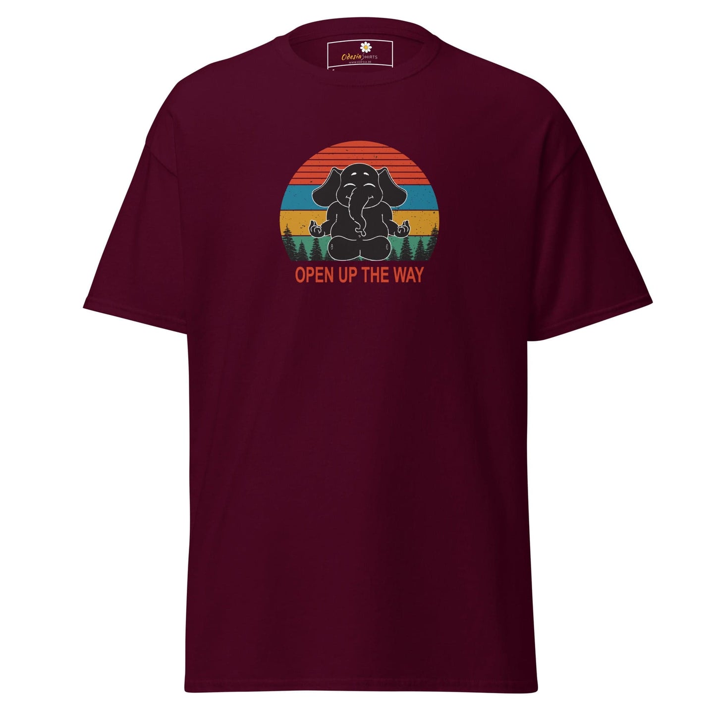 Unisex classic t-shirt - WILDLIFE ELEPHANT SPIRITUAL - REGULAR - Maroon / S