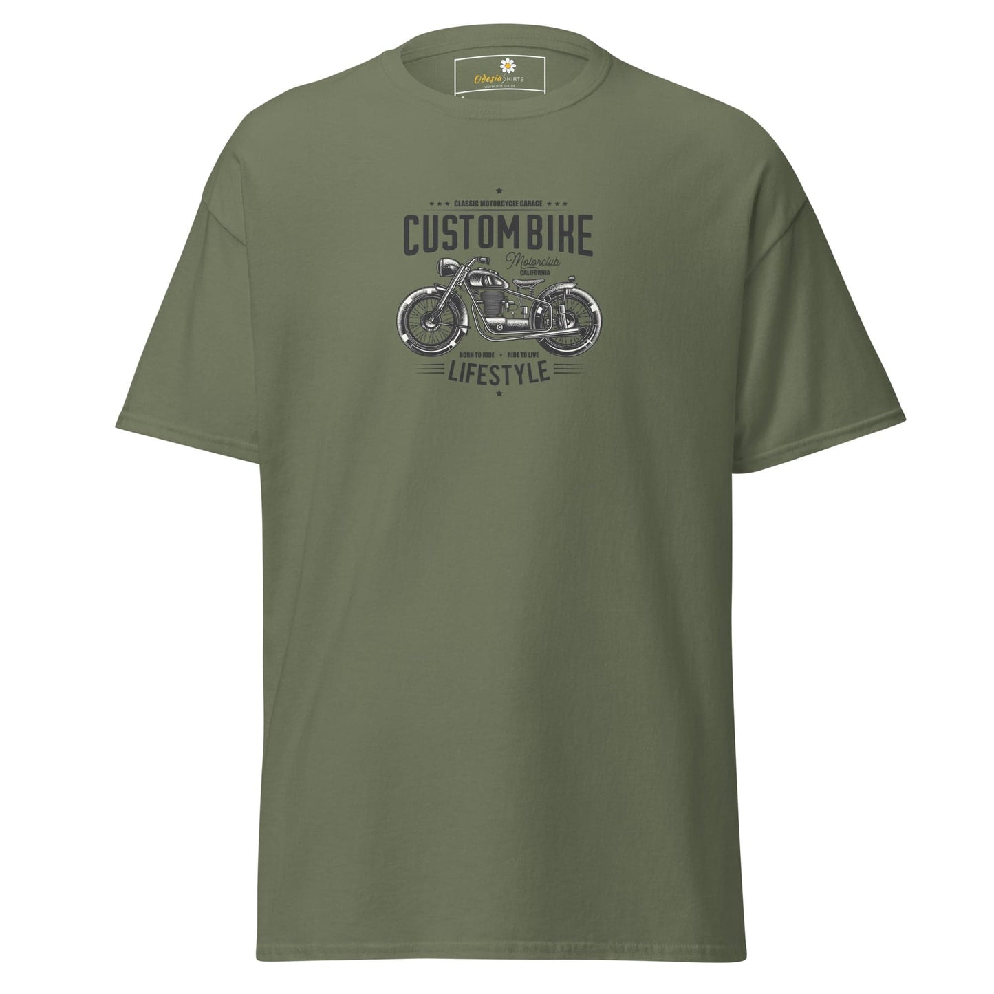 Unisex classic t-shirt - MOTOR MOTORBIKE CYCLE - REGULAR - Military Green / S