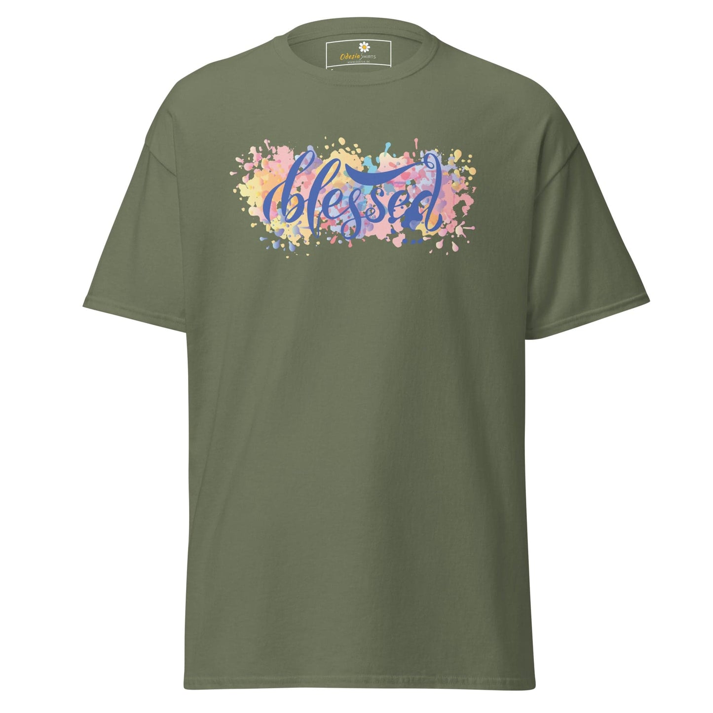 Unisex classic t-shirt - SPIRITUAL TEXT BLESSED - REGULAR - Military Green / S
