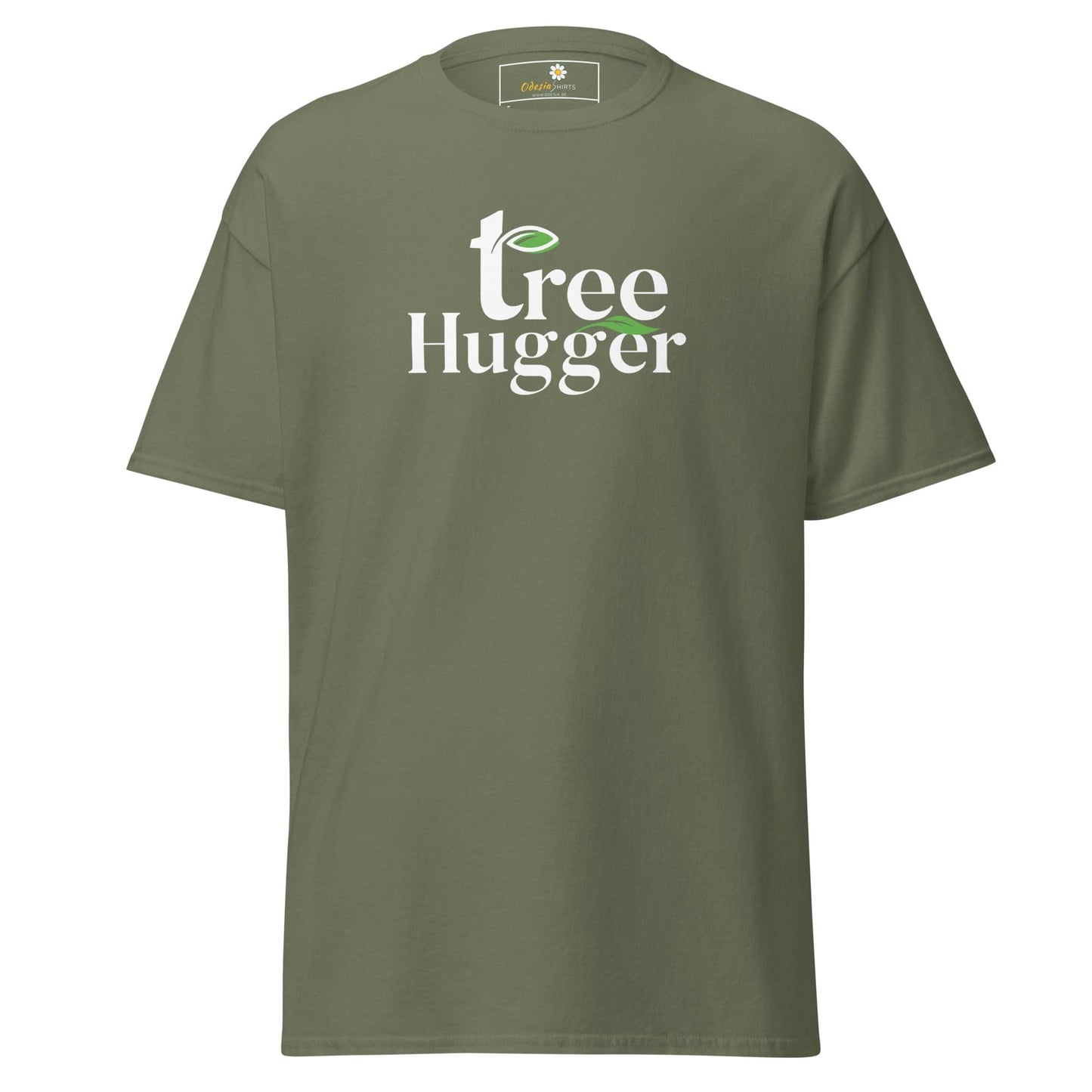 Unisex classic t-shirt - ECOLOGY TREE HUGGER - REGULAR - Military Green / S