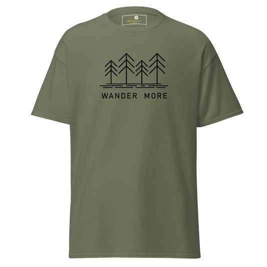 Unisex classic t-shirt - ADVENTURE WANDER MORE - REGULAR - Military Green / S